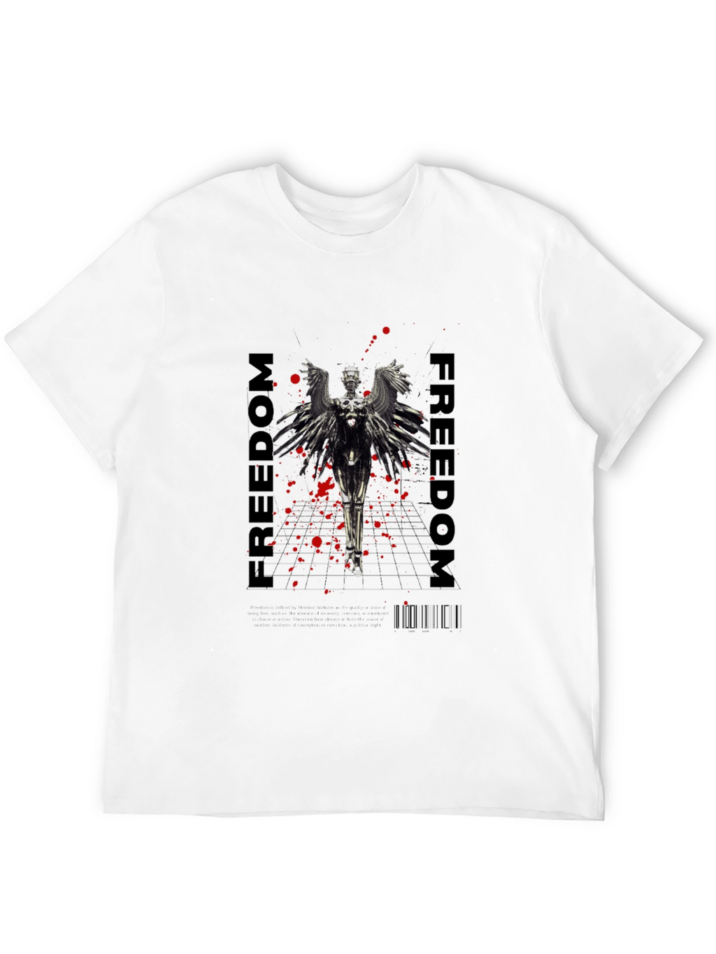 Freedom Angel Graphic Tee - Black Stylish Cotton T-Shirt