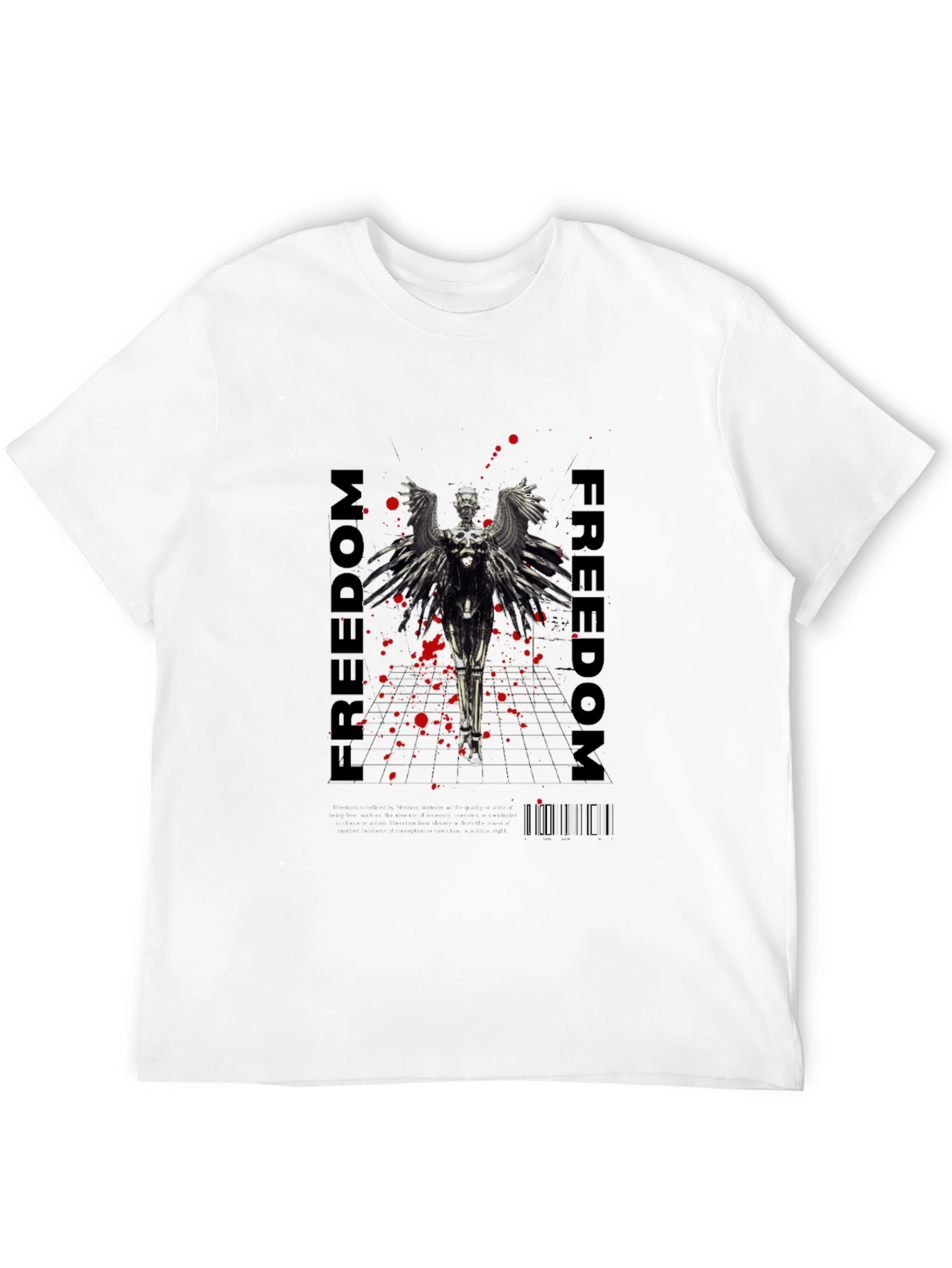 Freedom Angel Graphic Tee - Black Stylish Cotton T-Shirt