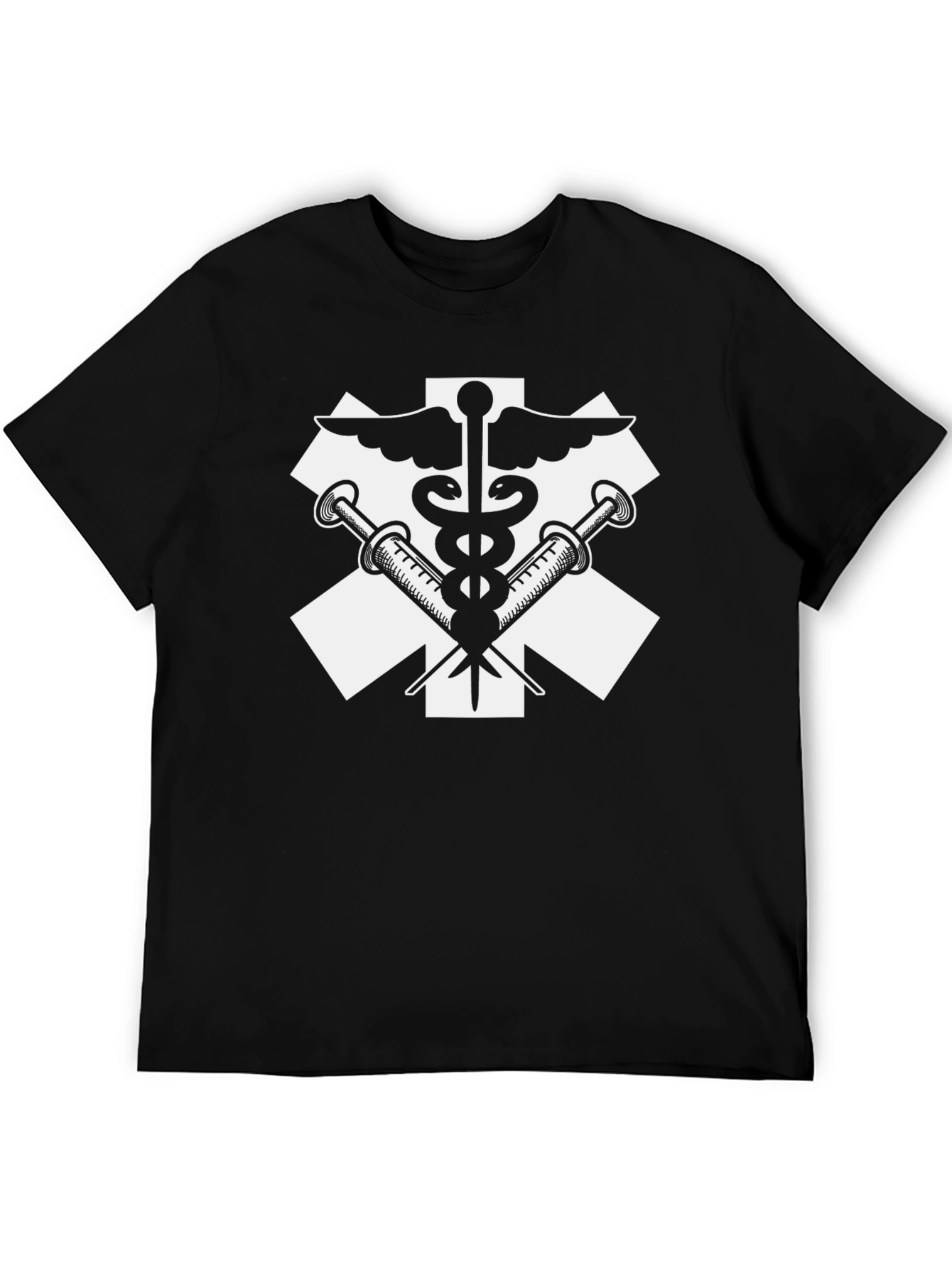 Medical Symbol T-Shirt - Caduceus and Syringes