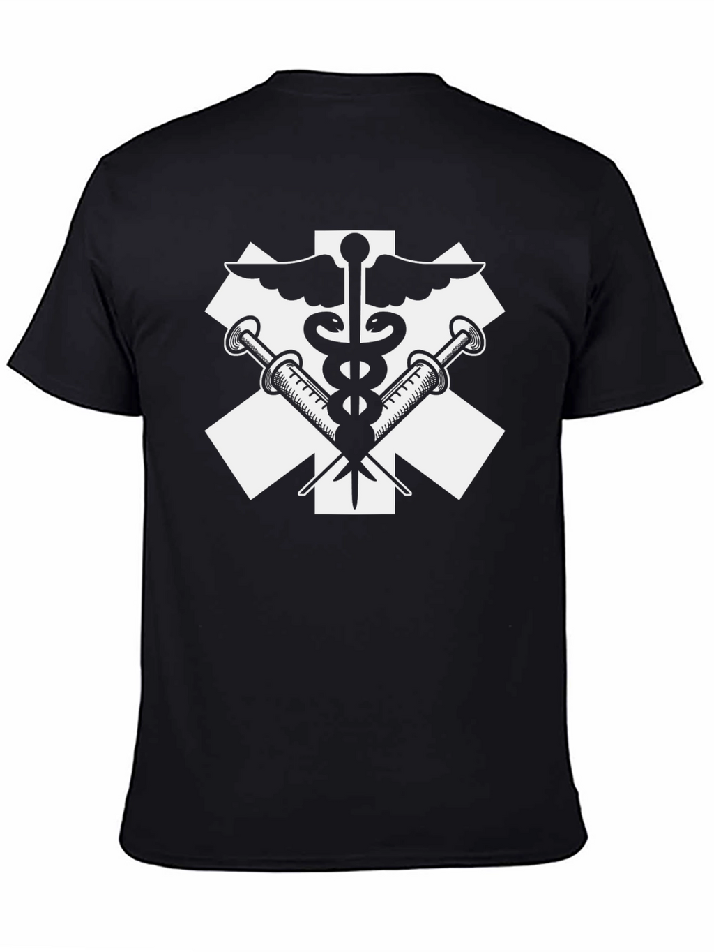 Medical Symbol T-Shirt - Caduceus and Syringes