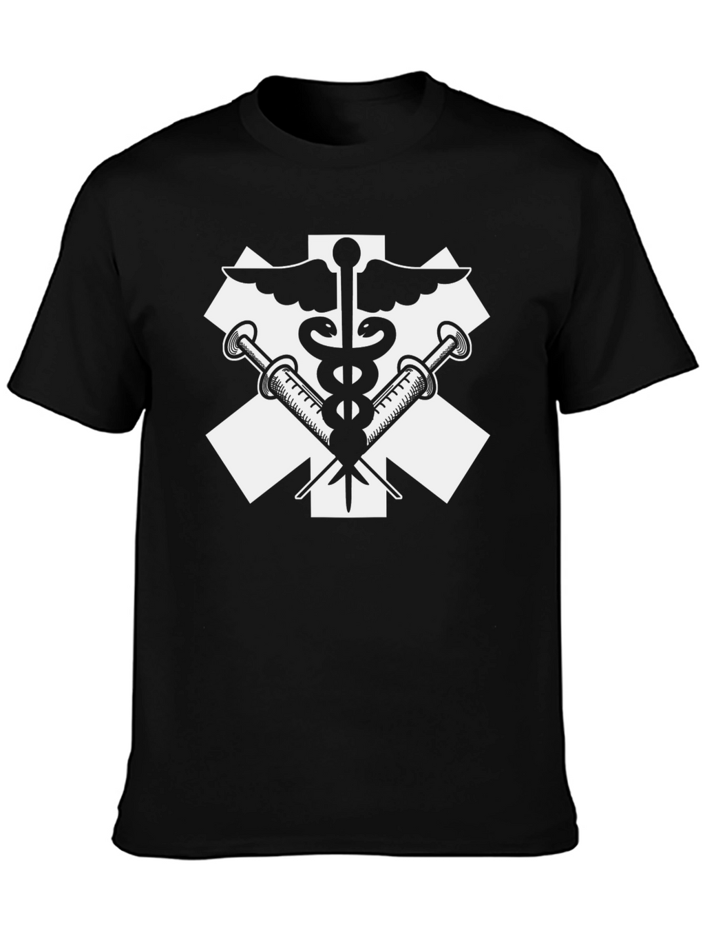 Medical Symbol T-Shirt - Caduceus and Syringes