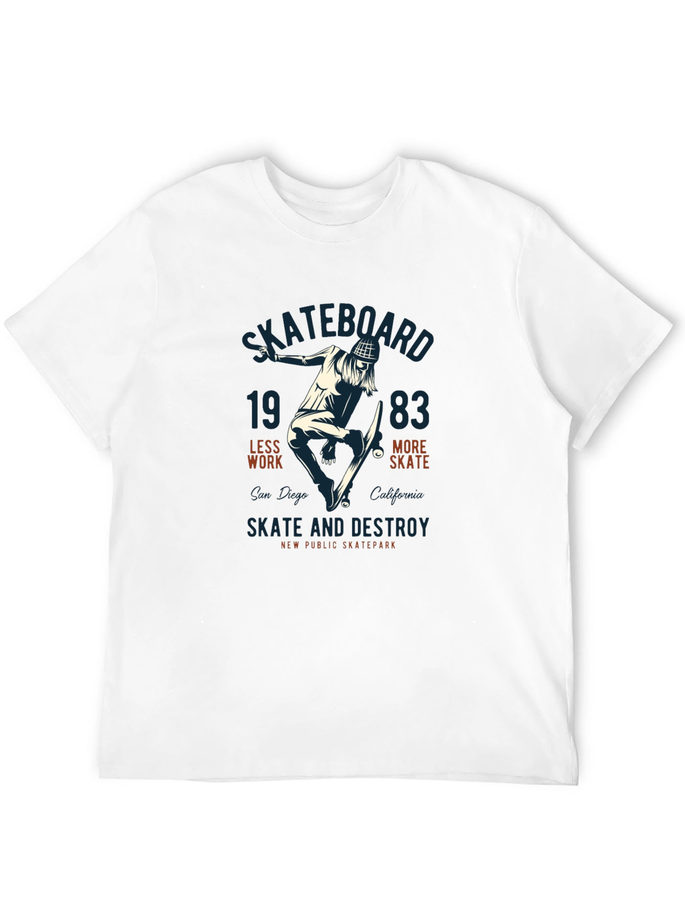 Skateboard Graphic Tee - Skate and Destroy Design