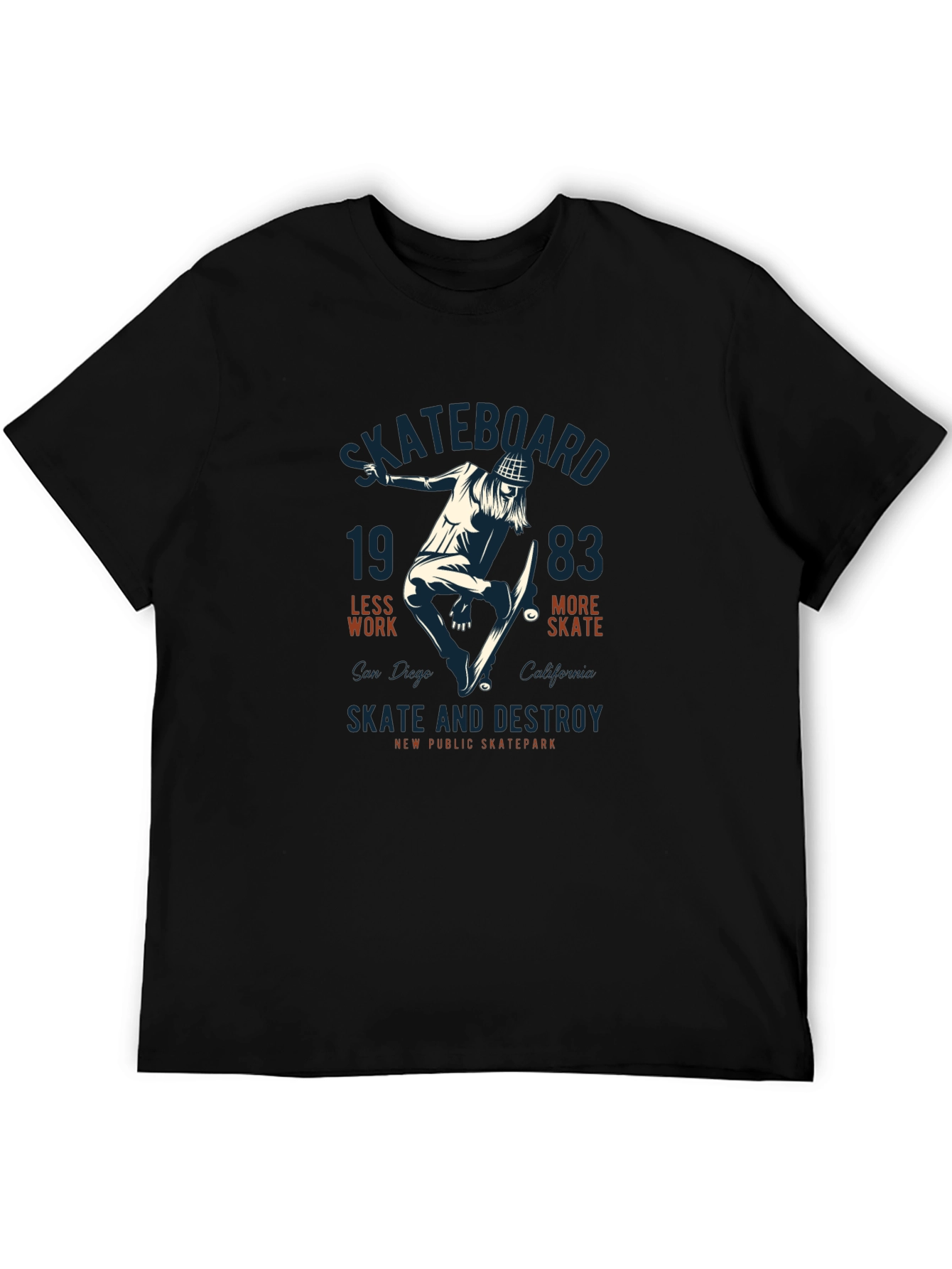 Skateboard Graphic Tee - Skate and Destroy Design