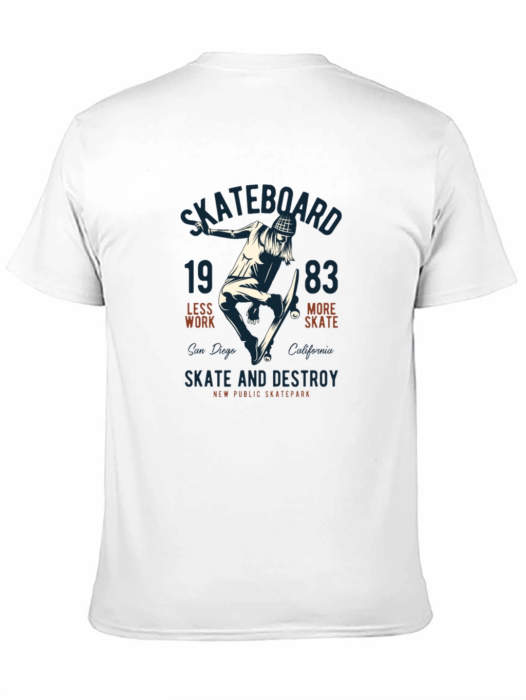 Skateboard Graphic Tee - Skate and Destroy Design