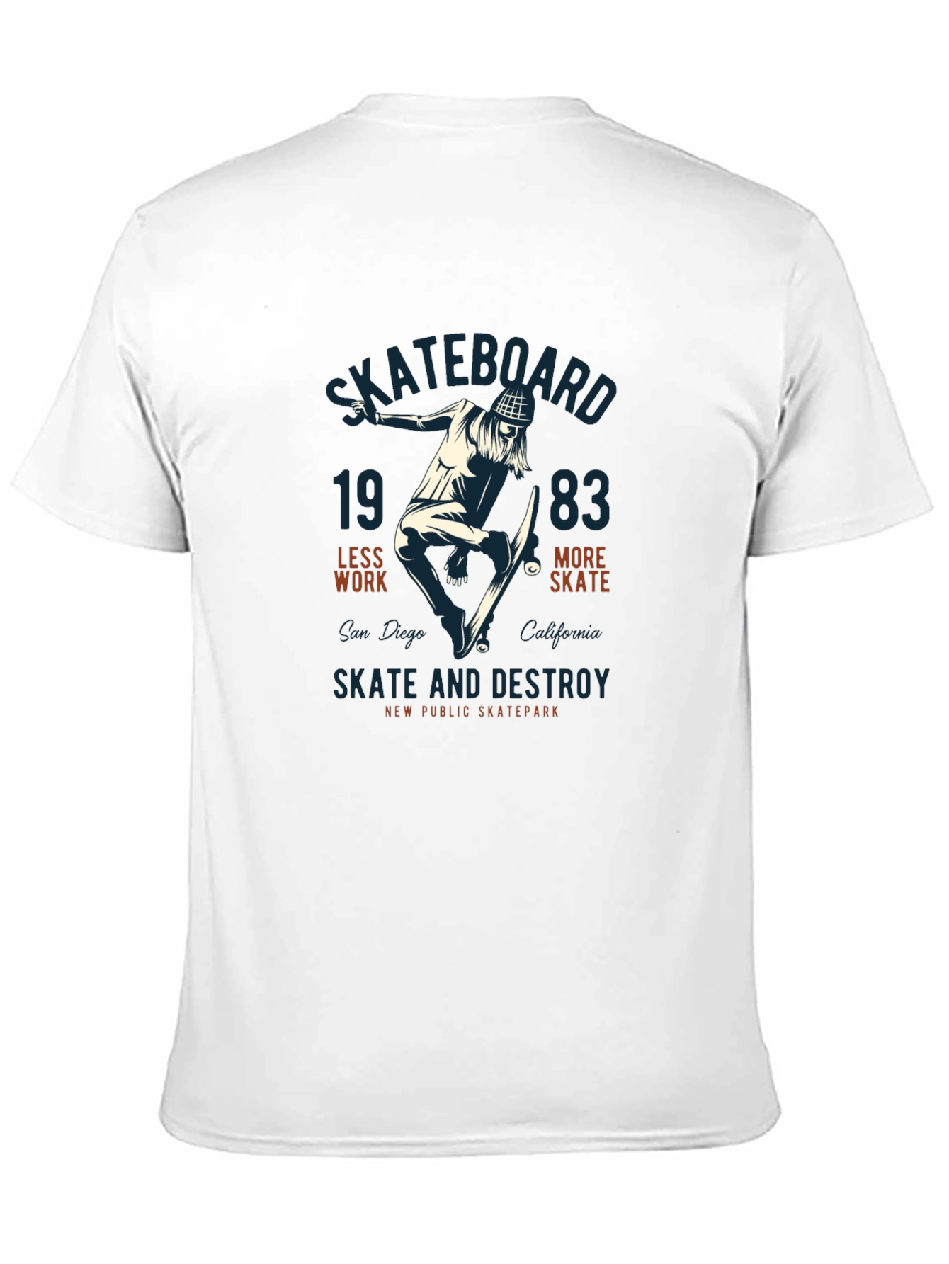 Skateboard Graphic Tee - Skate and Destroy Design