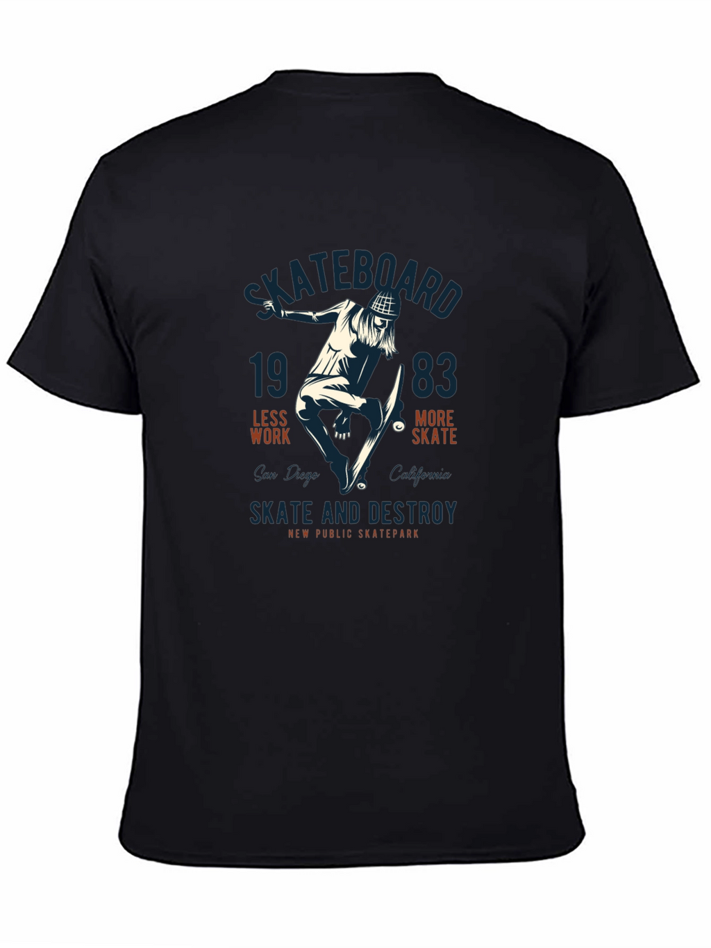 Skateboard Graphic Tee - Skate and Destroy Design