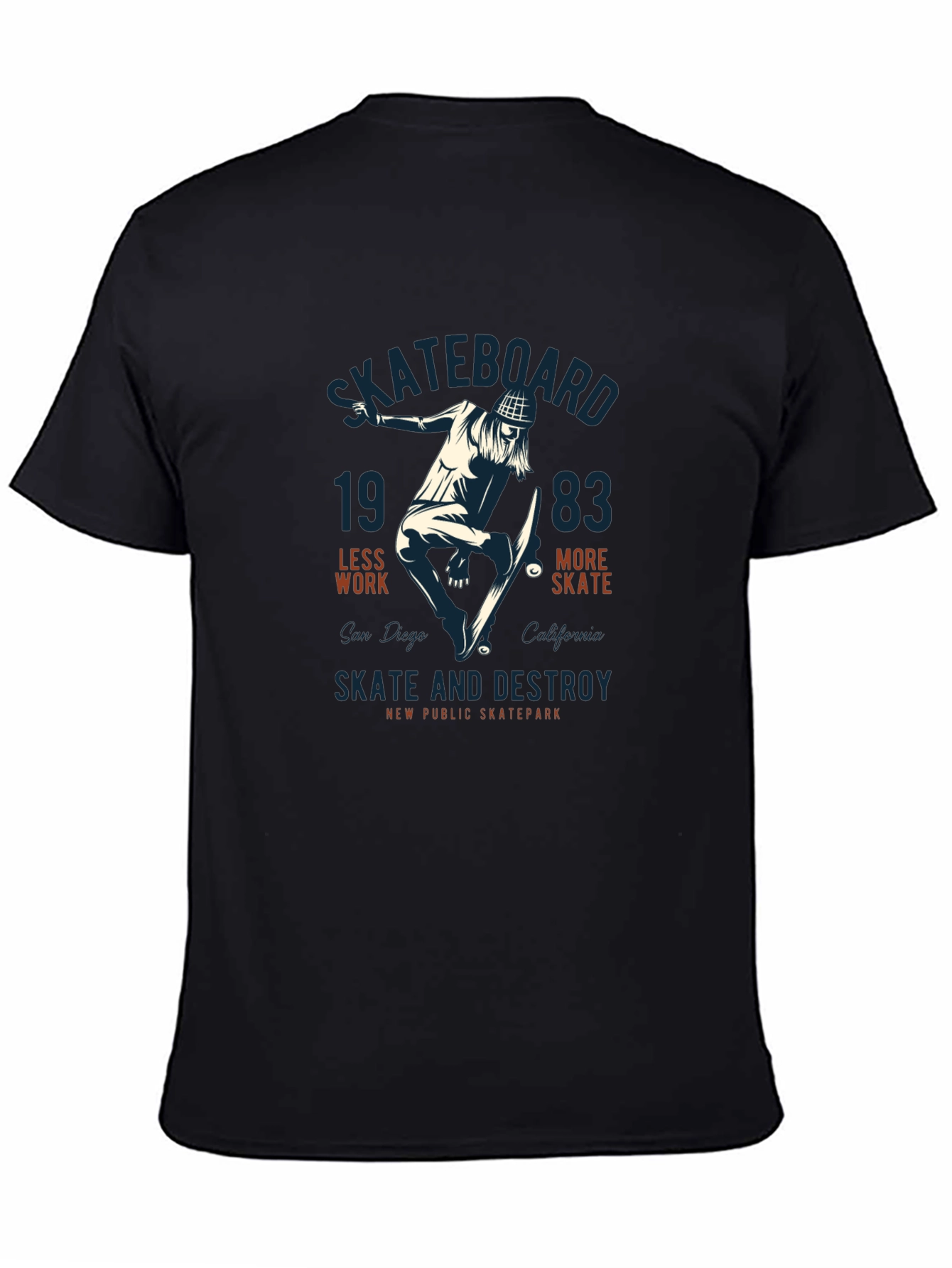 Skateboard Graphic Tee - Skate and Destroy Design