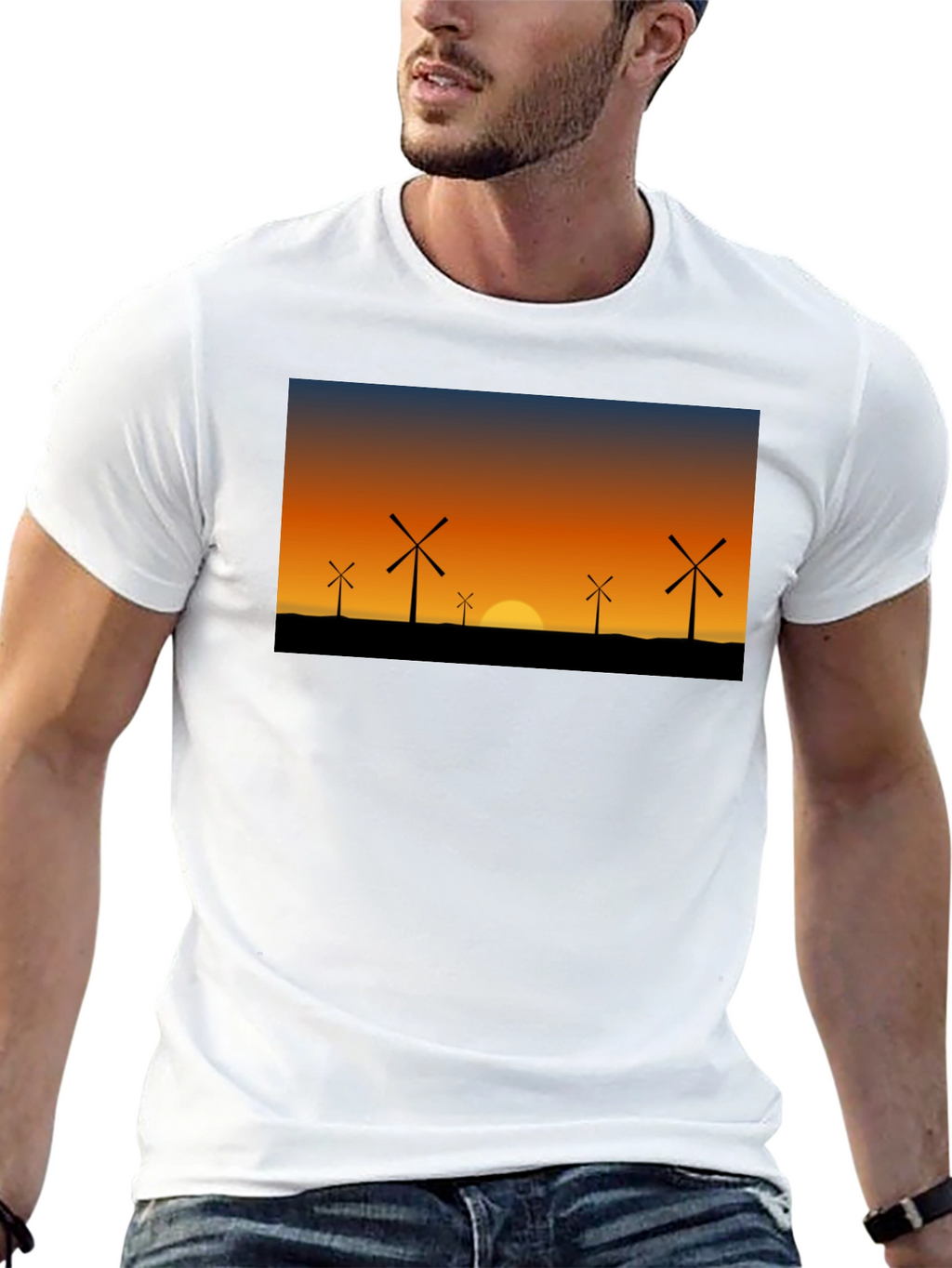 Windmill Sunset Graphic Tee