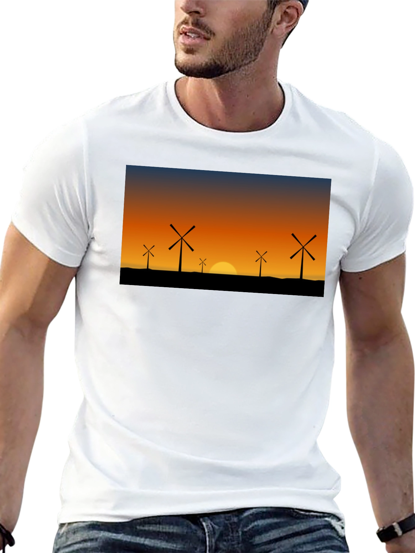 Windmill Sunset Graphic Tee
