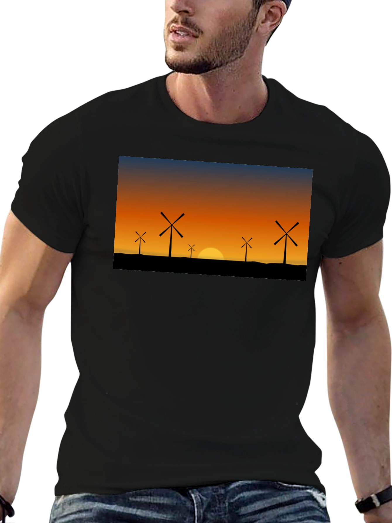 Windmill Sunset Graphic Tee