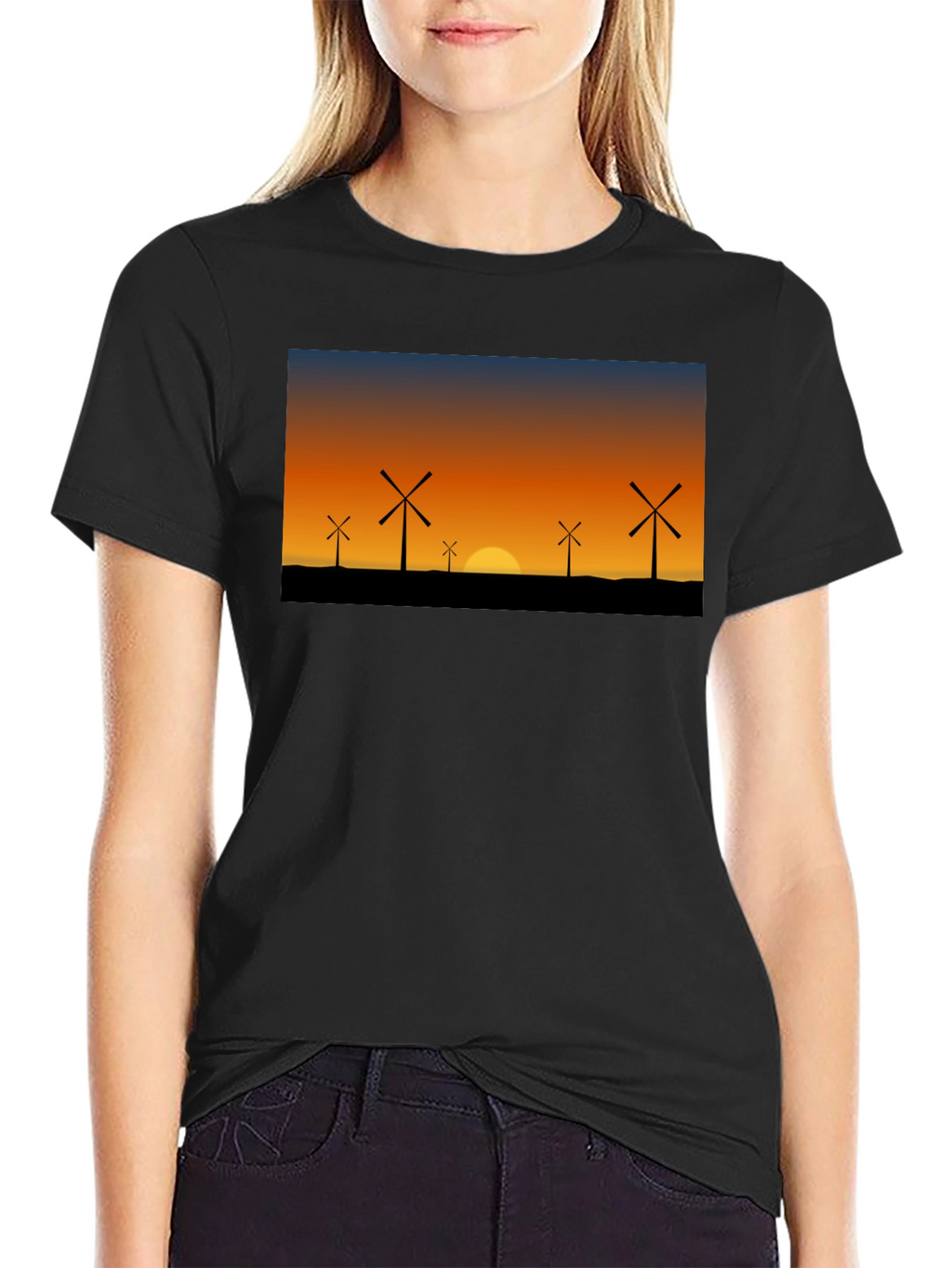 Windmill Sunset Graphic Tee