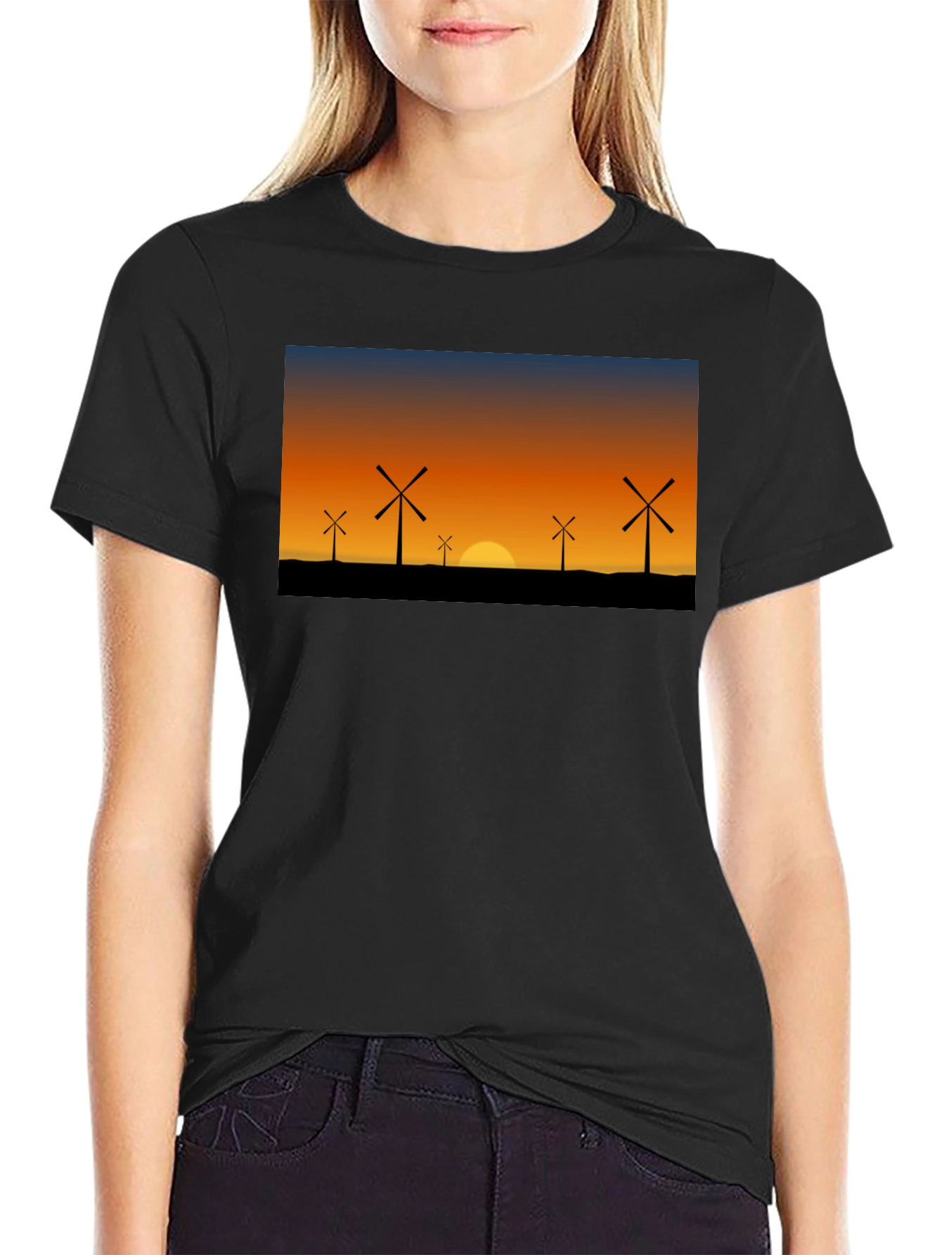 Windmill Sunset Graphic Tee