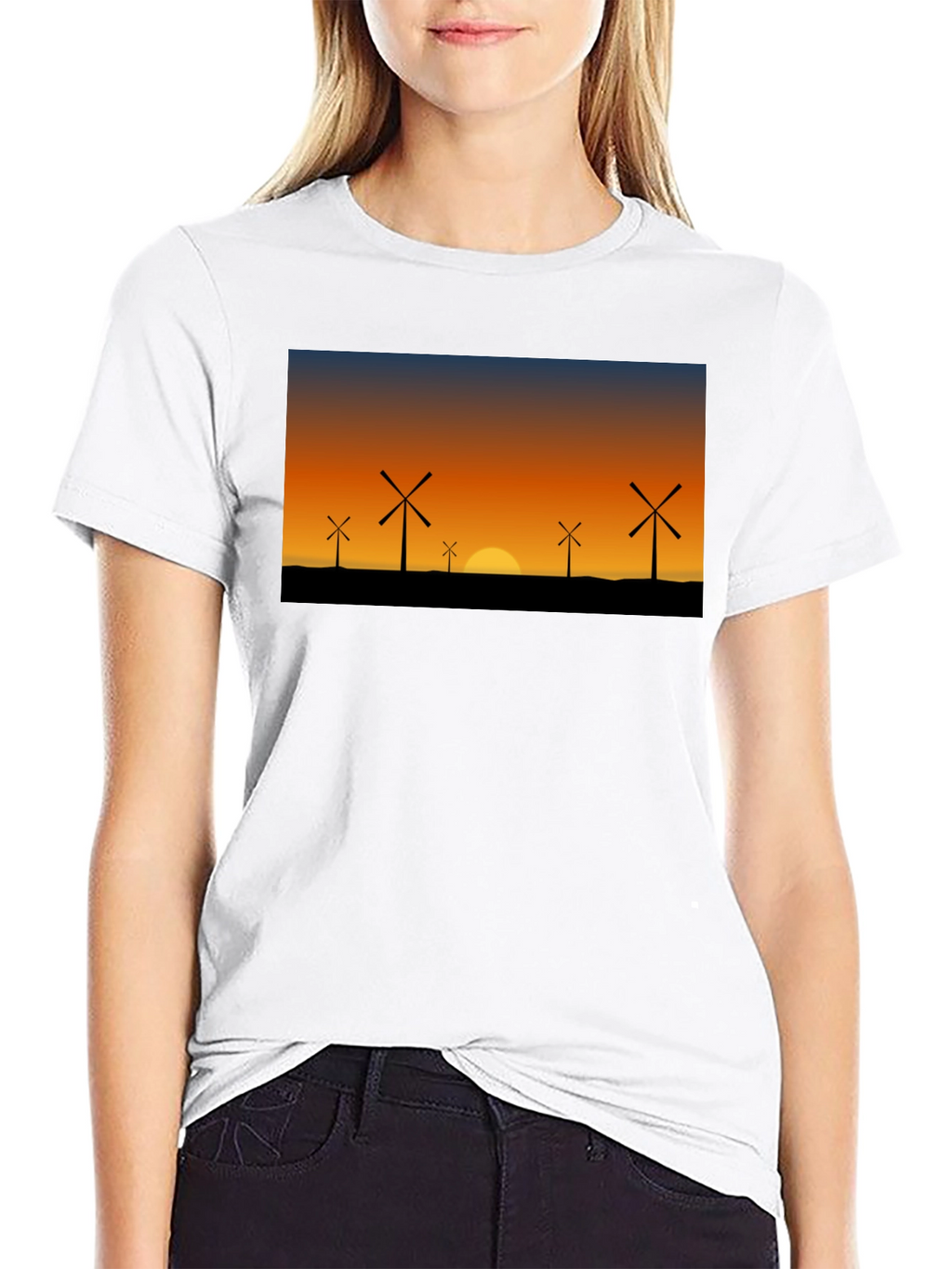 Windmill Sunset Graphic Tee