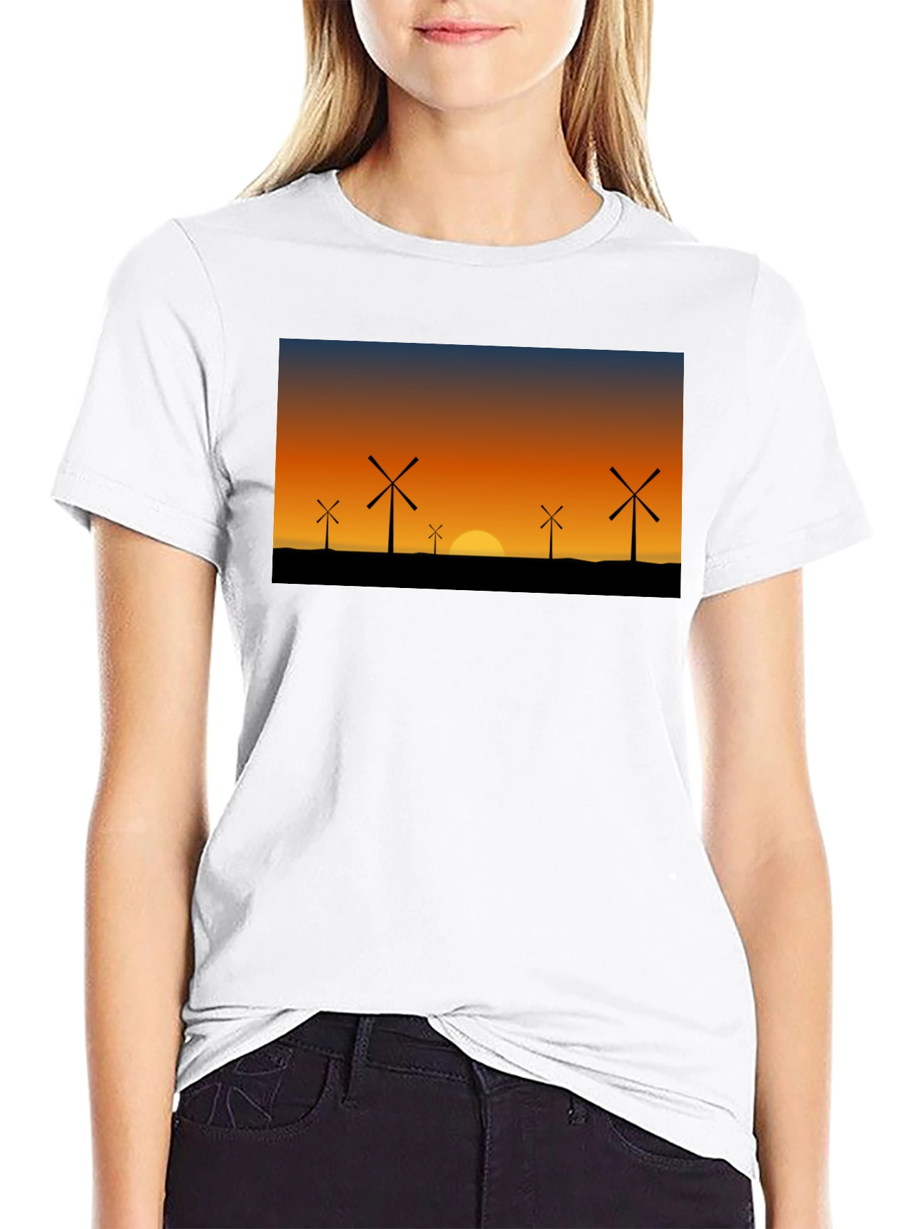 Windmill Sunset Graphic Tee