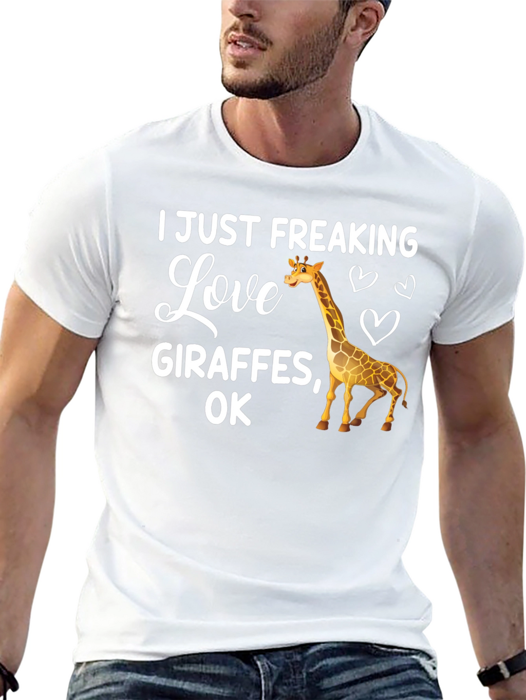I Love Giraffes T-Shirt - Unisex Black Tee