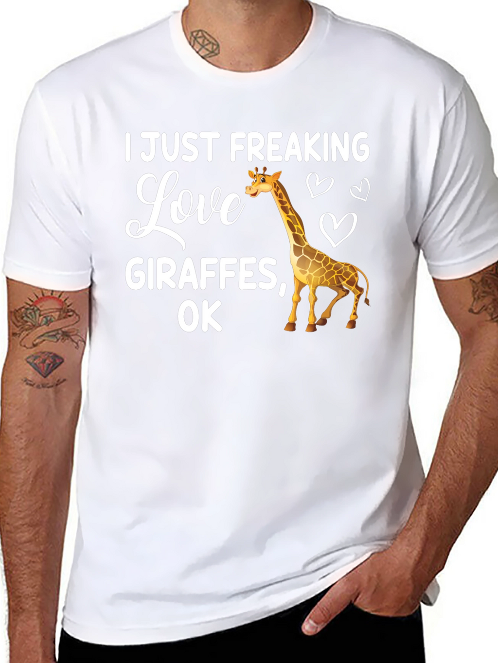 I Love Giraffes T-Shirt - Unisex Black Tee