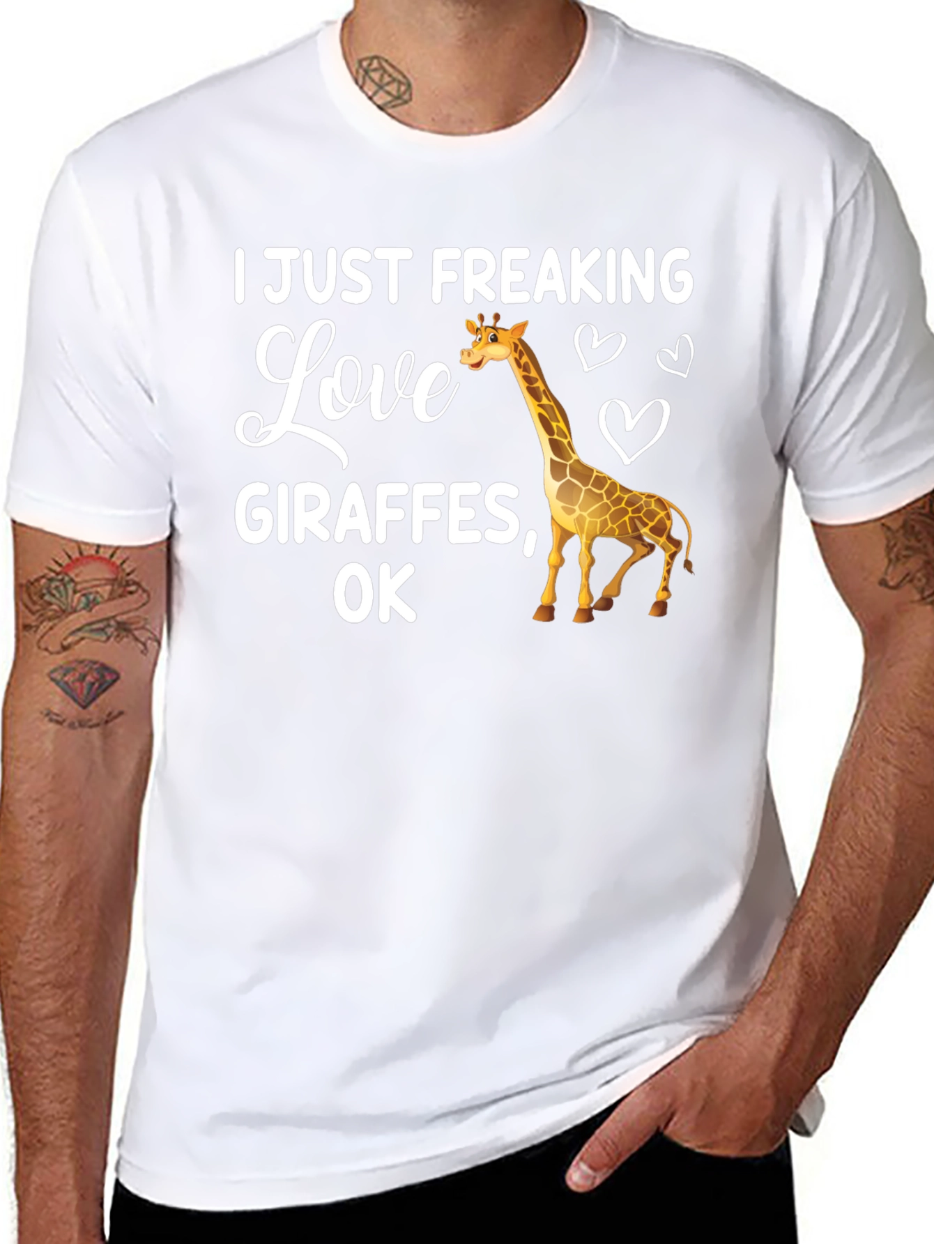 I Love Giraffes T-Shirt - Unisex Black Tee