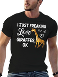 I Love Giraffes T-Shirt - Unisex Black Tee