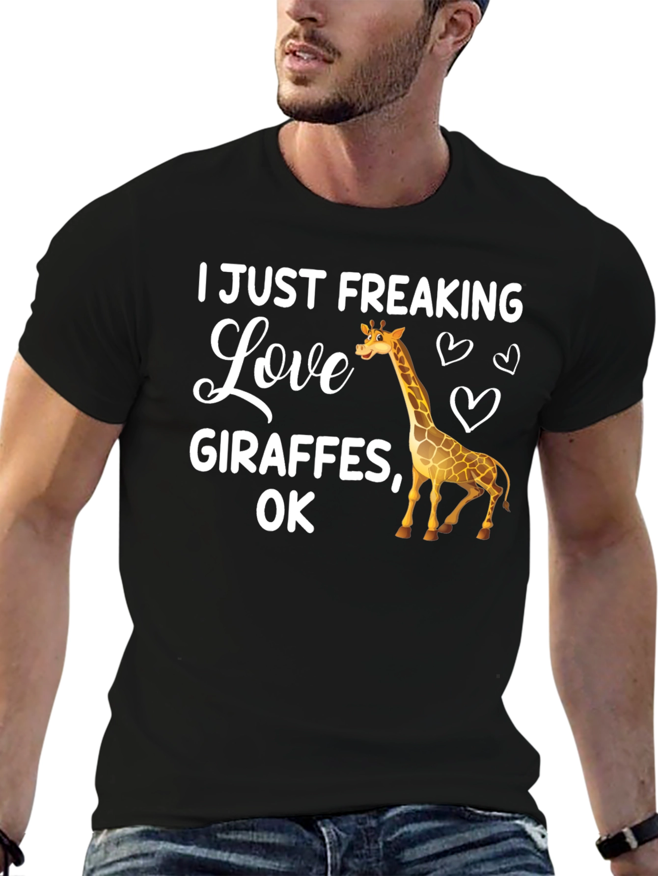 I Love Giraffes T-Shirt - Unisex Black Tee
