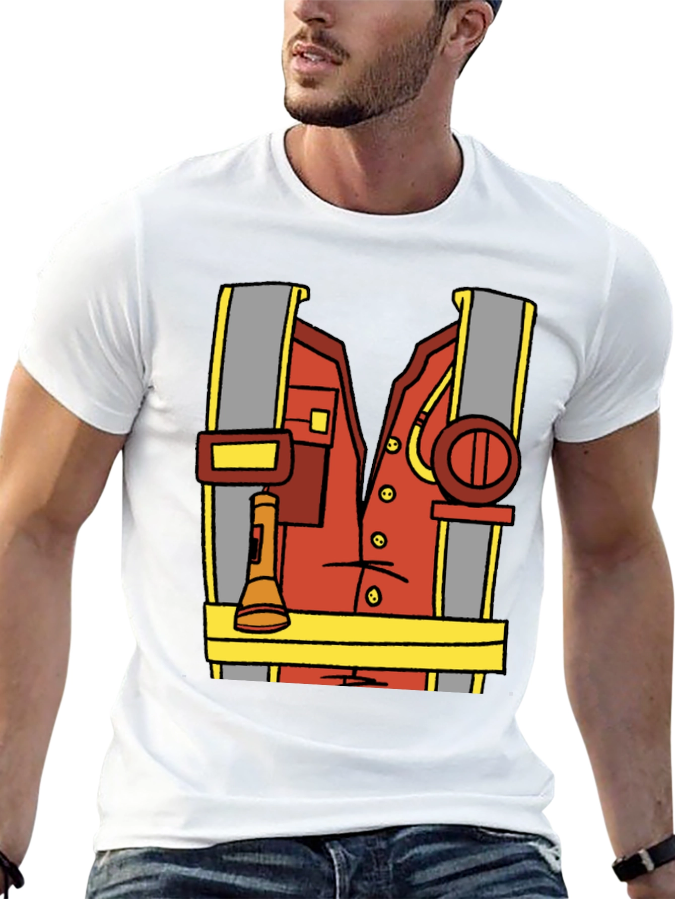 Cartoon Firefighter Costume Tee