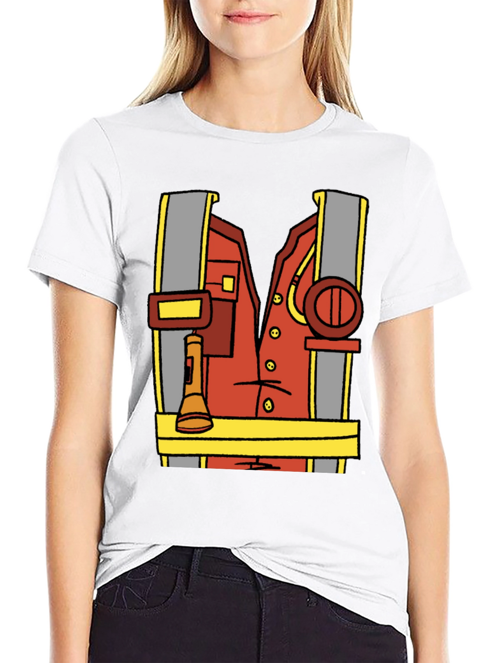 Cartoon Firefighter Costume Tee