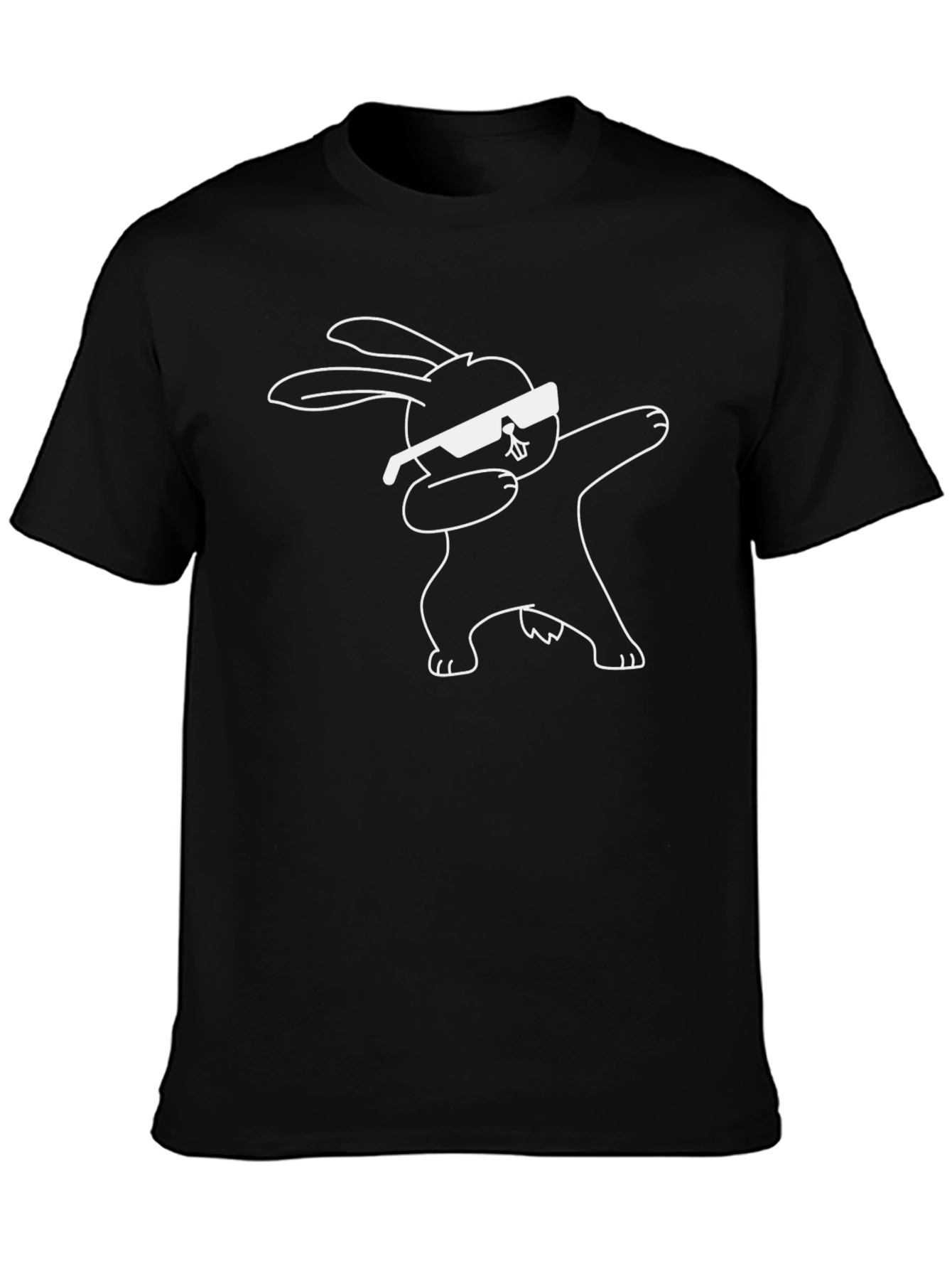 Dabbing Rabbit Graphic Tee - Black