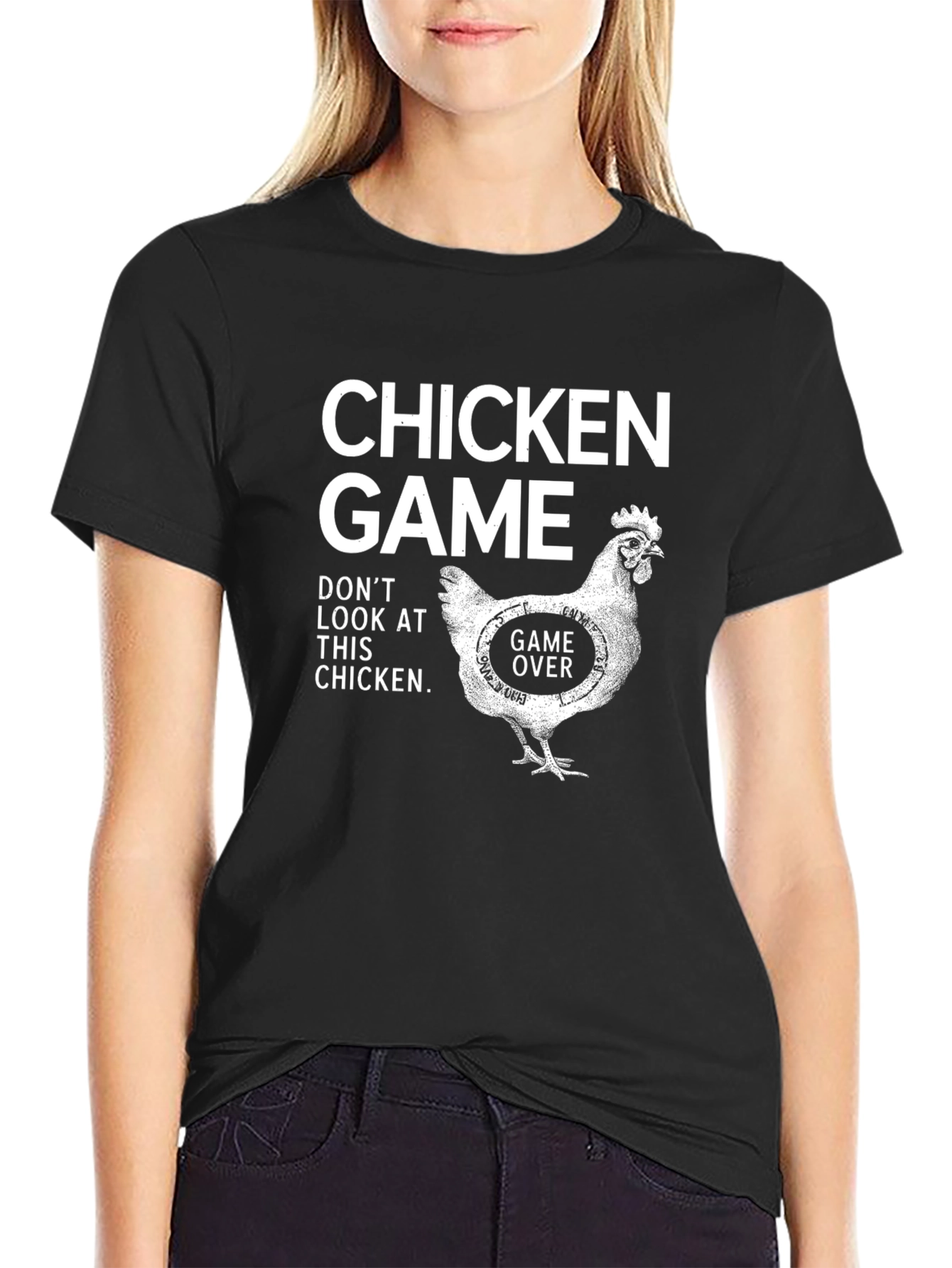 Chicken Game T-Shirt - Dont Look at This Chicken!