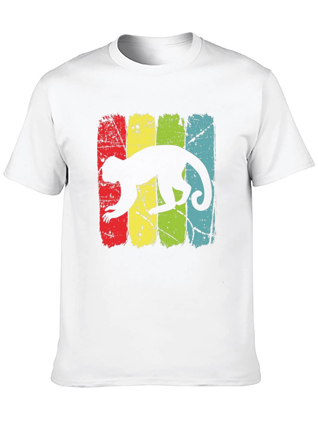 Retro Monkey Graphic Tee - Black Cotton T-Shirt