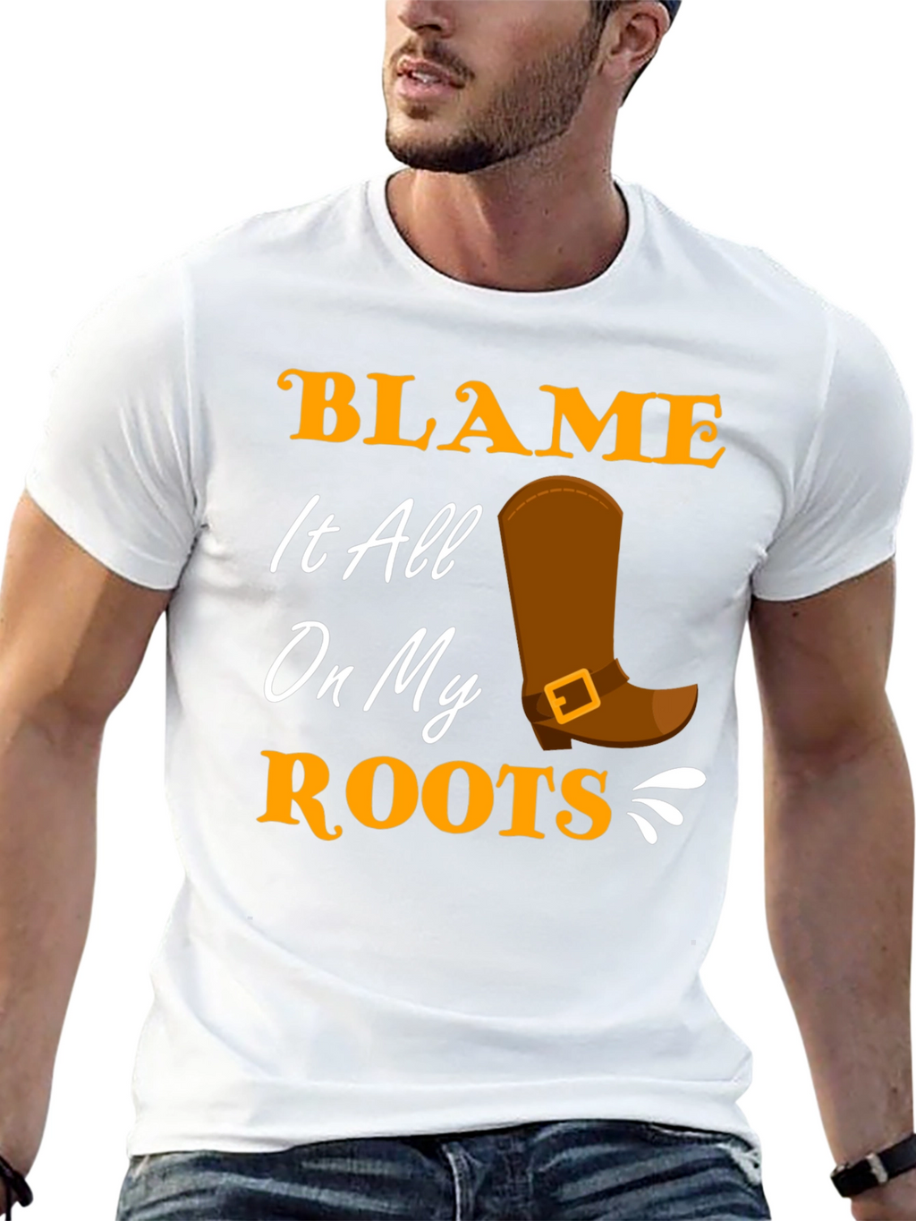 Blame It All On My Roots Black T-Shirt