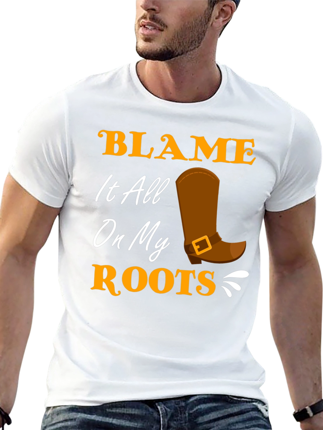 Blame It All On My Roots Black T-Shirt