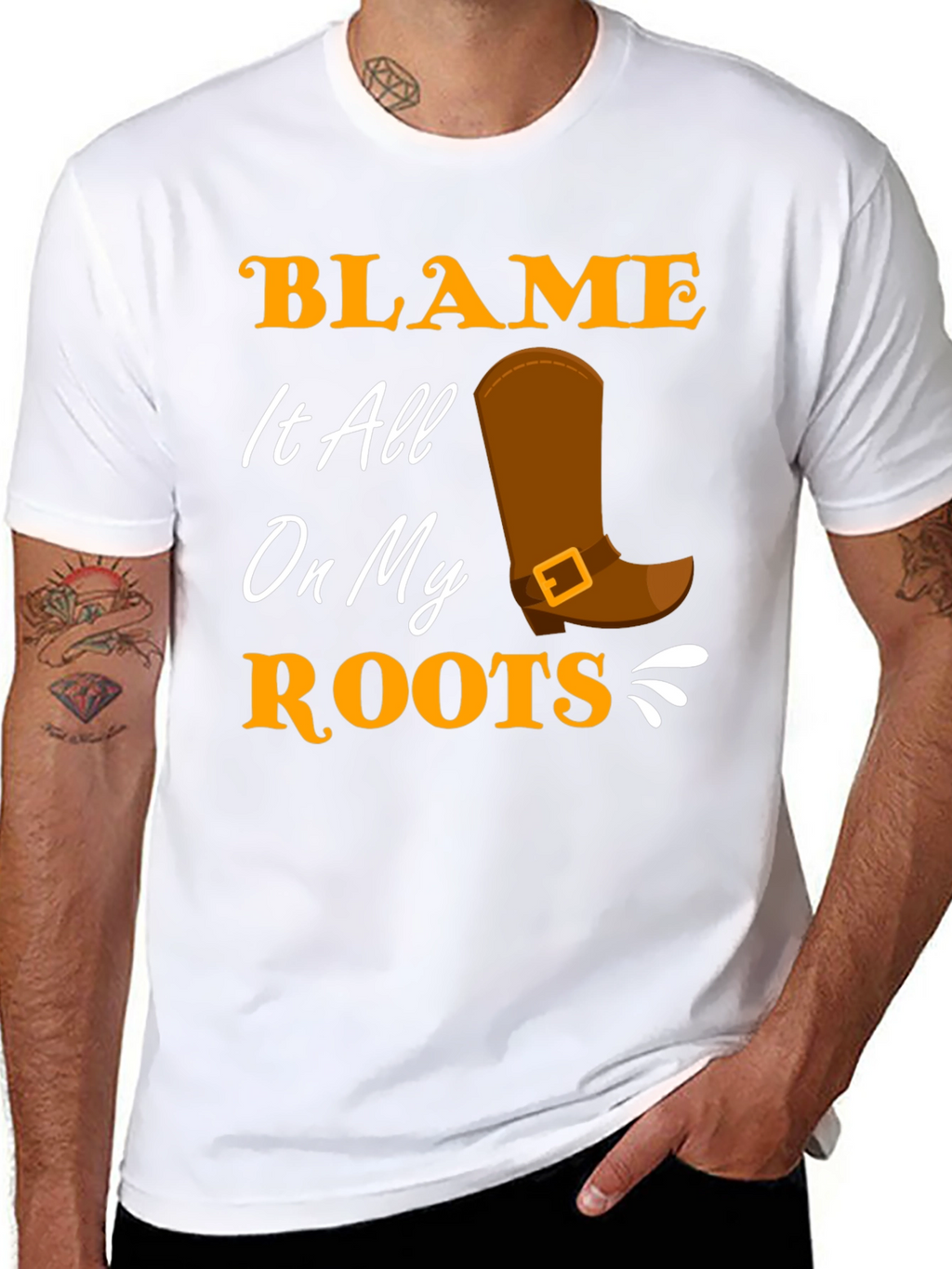 Blame It All On My Roots Black T-Shirt