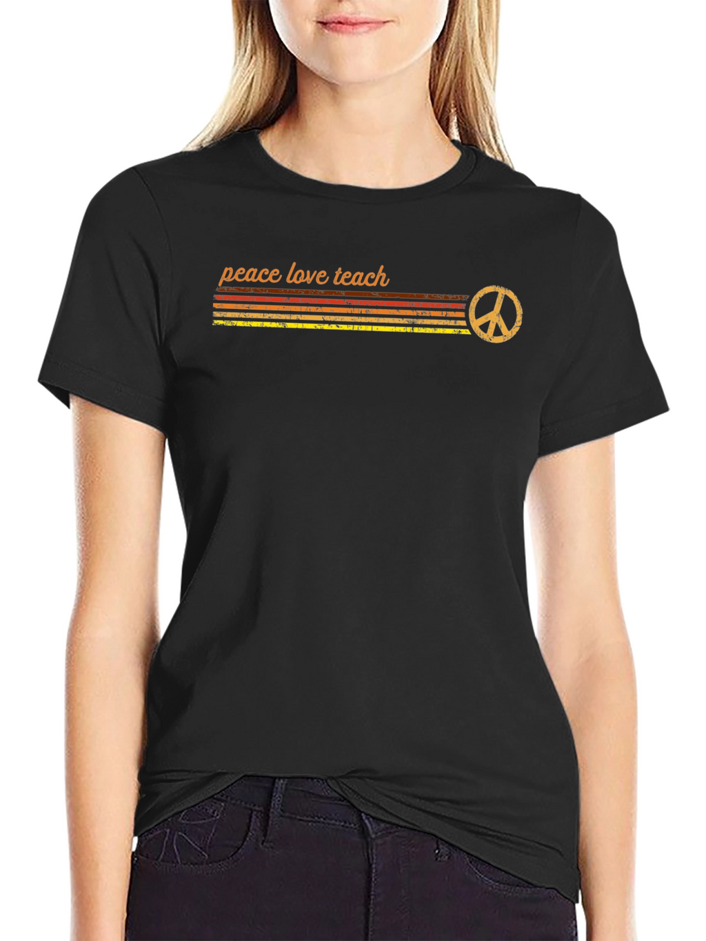 Peace Love Teach Retro T-Shirt