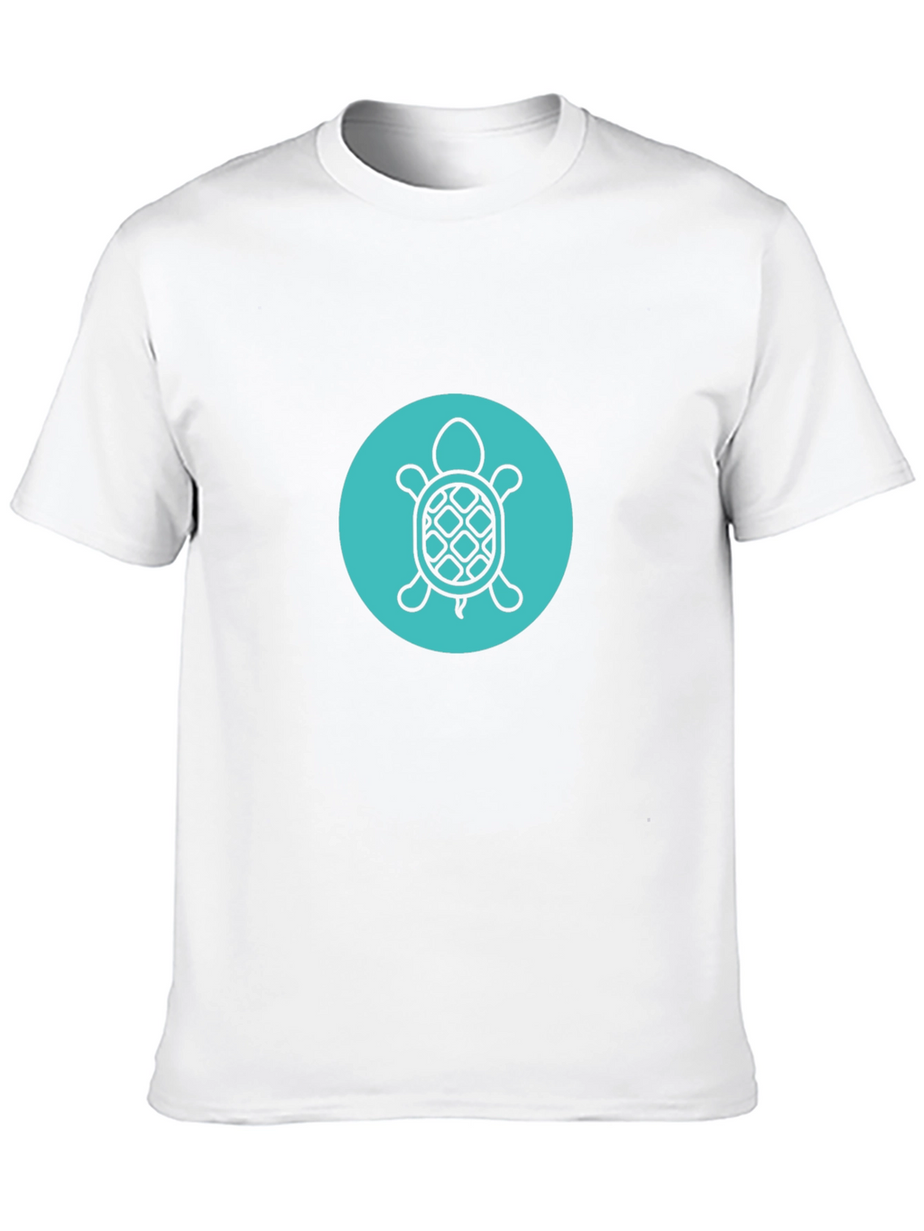 Turtle Graphic Tee - Black Crew Neck Comfort
