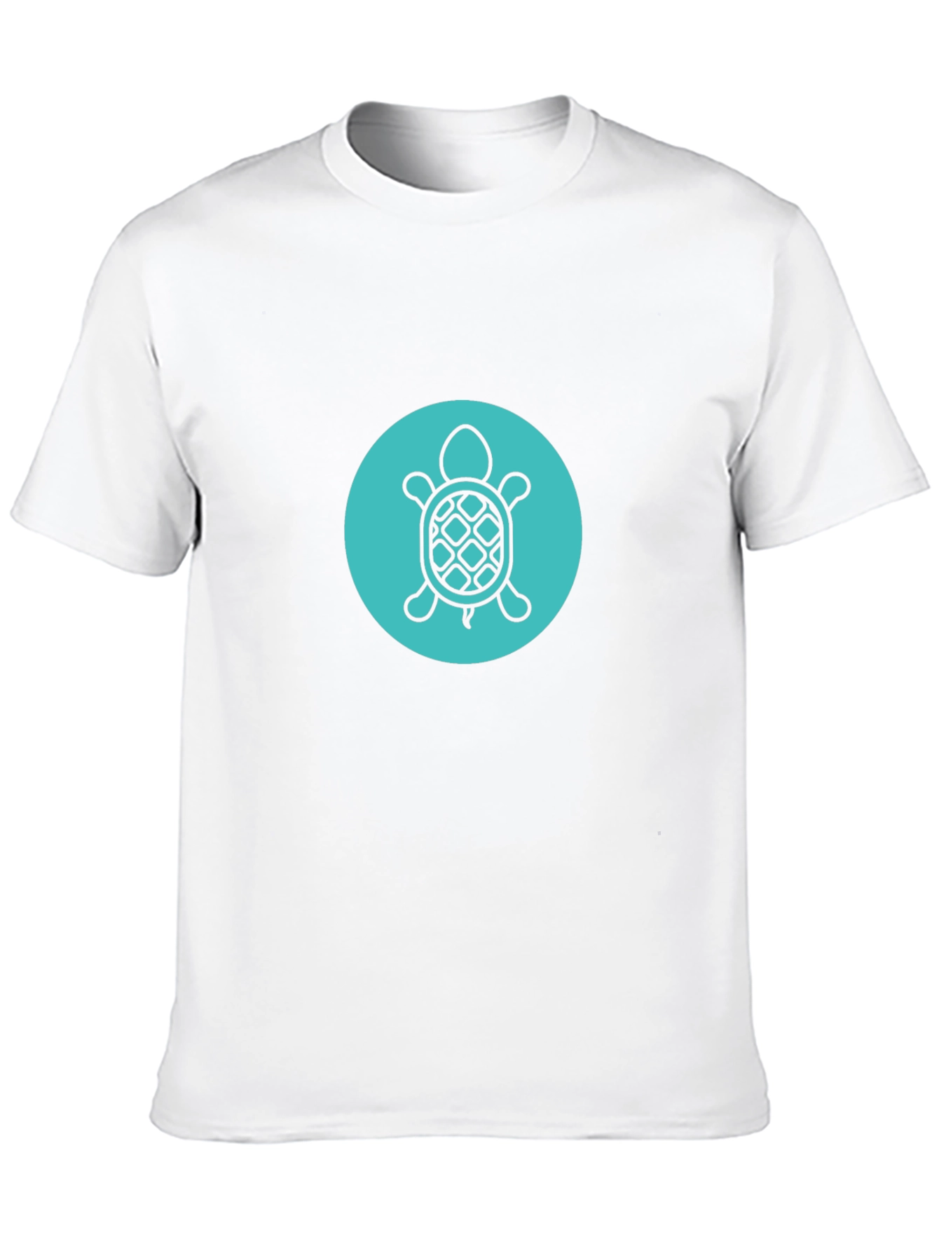Turtle Graphic Tee - Black Crew Neck Comfort