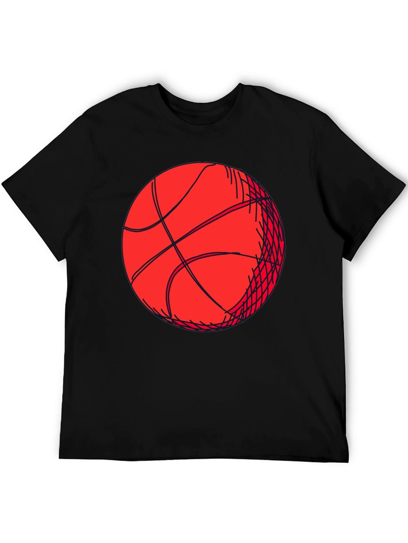 Basketball Graphic Tee - Black Short Sleeve Shirt