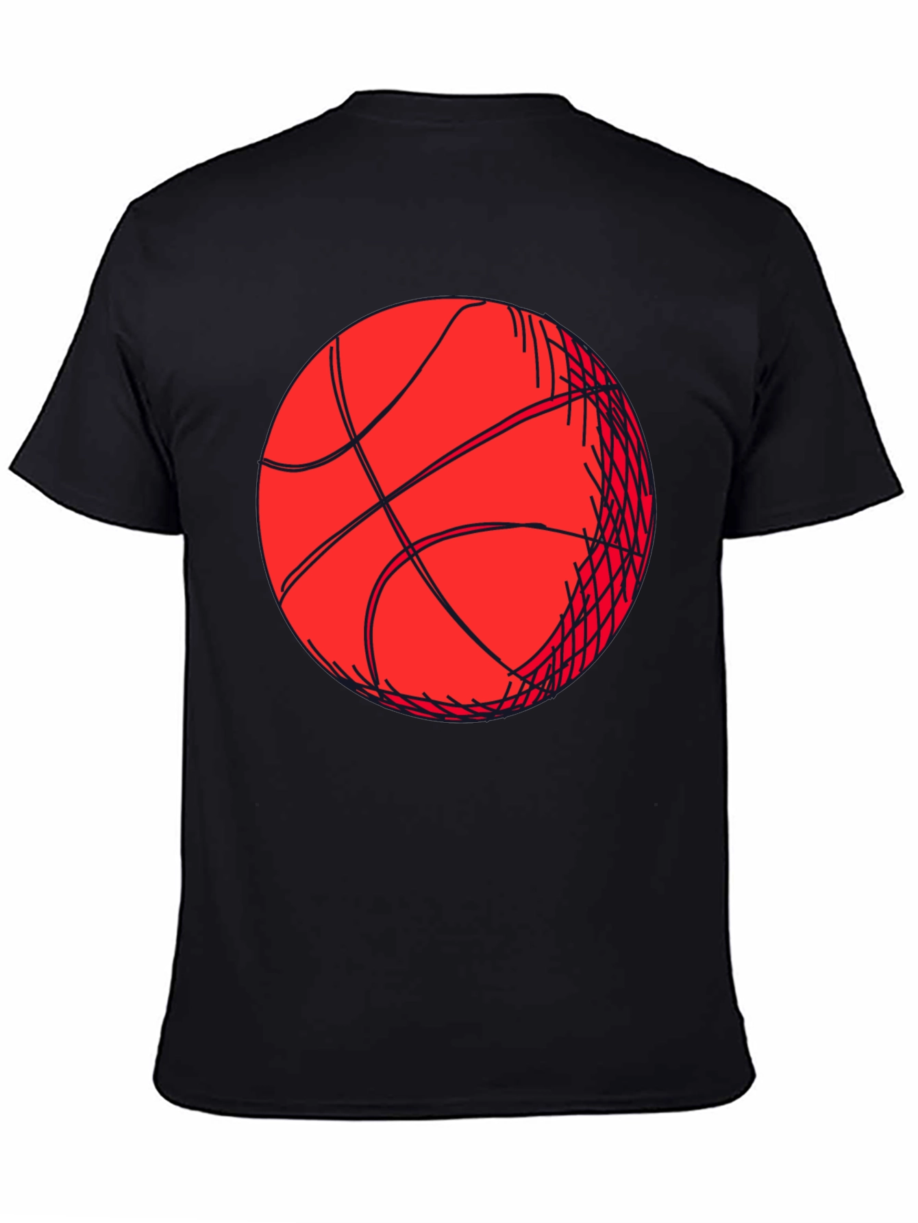 Basketball Graphic Tee - Black Short Sleeve Shirt