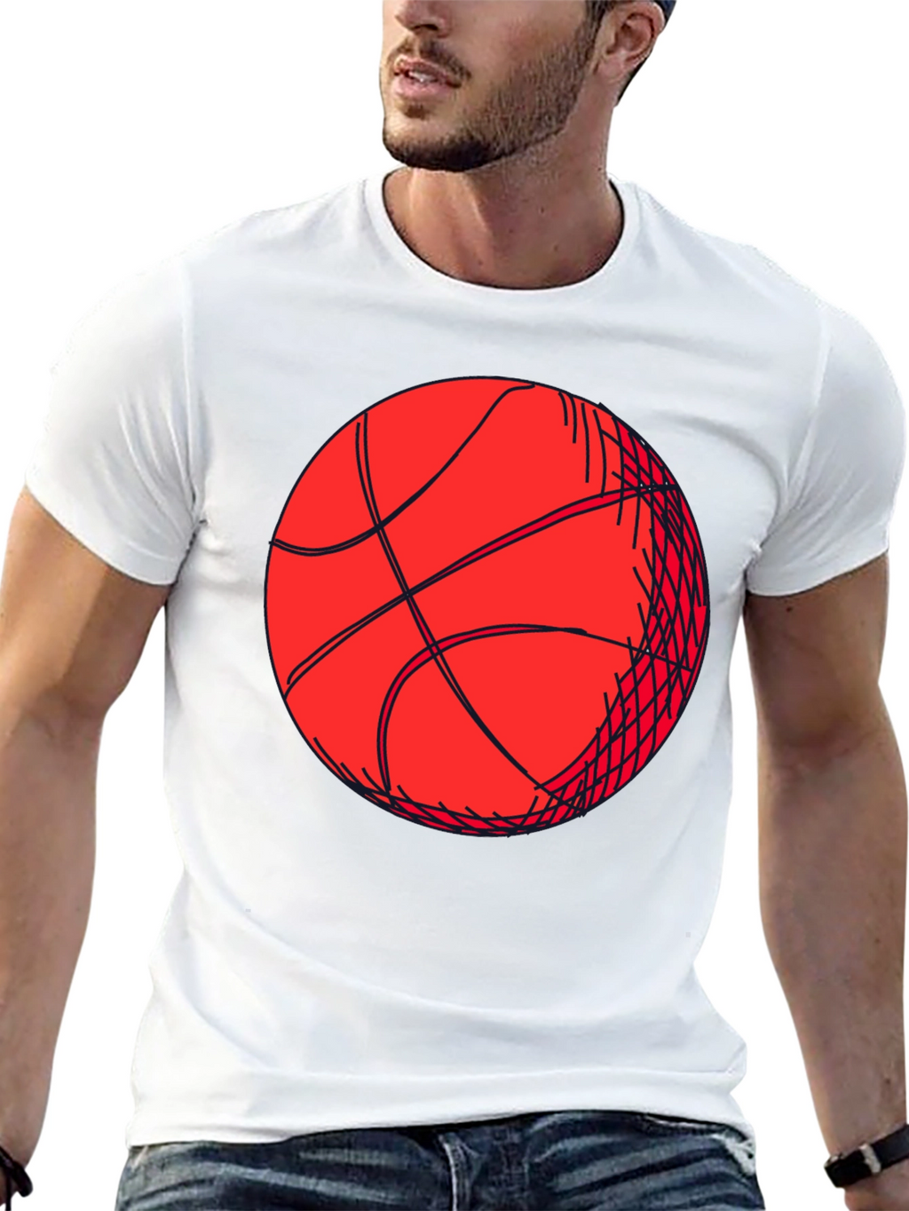 Basketball Graphic Tee - Black Short Sleeve Shirt