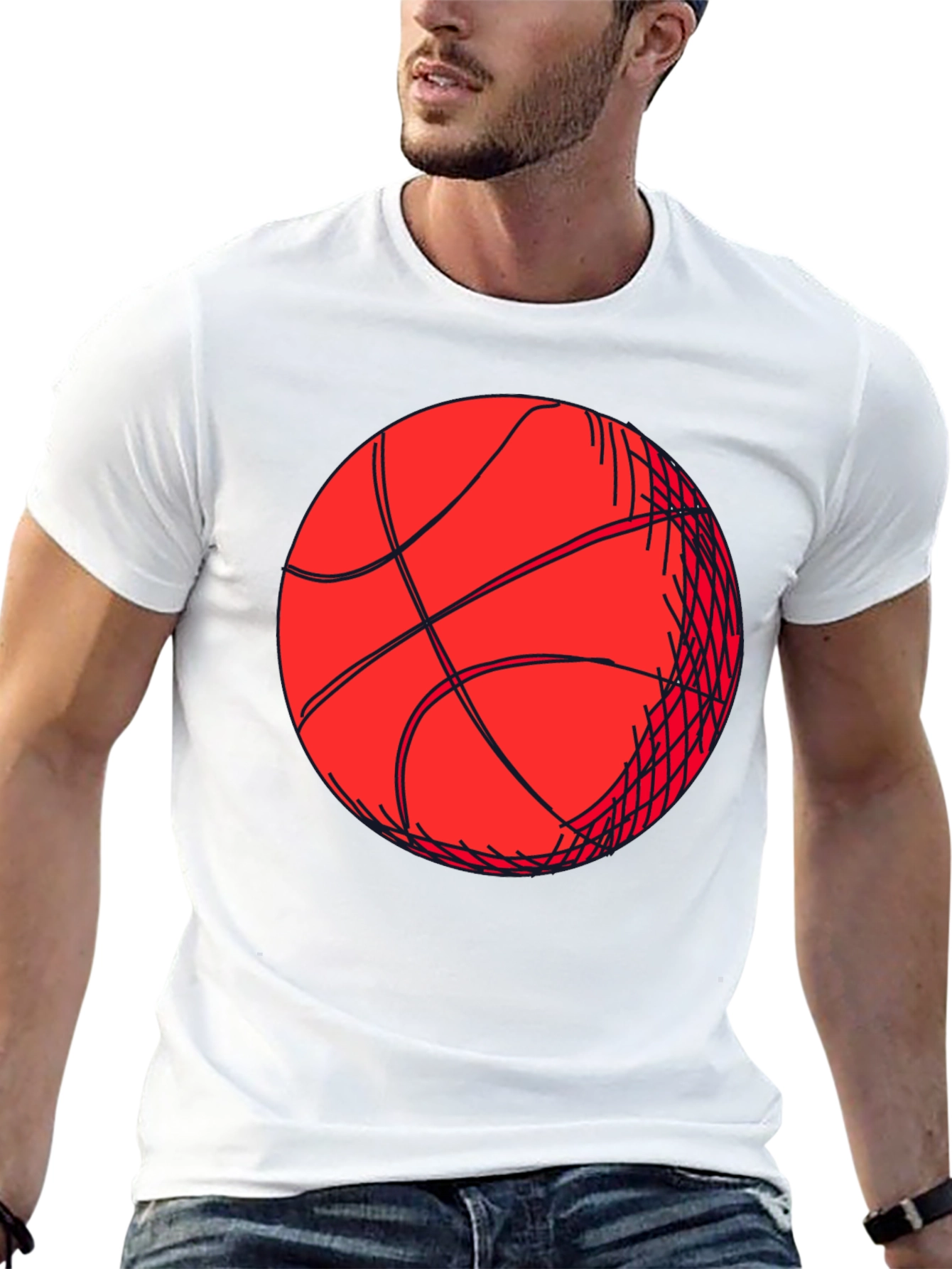 Basketball Graphic Tee - Black Short Sleeve Shirt