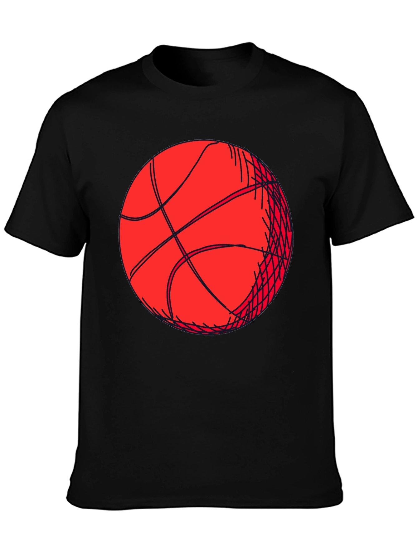 Basketball Graphic Tee - Black Short Sleeve Shirt