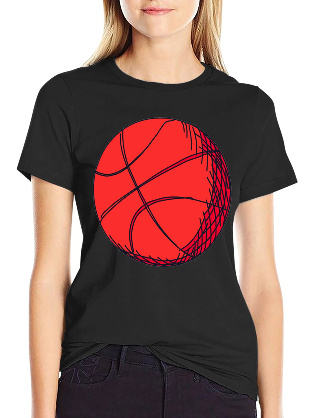 Basketball Graphic Tee - Black Short Sleeve Shirt