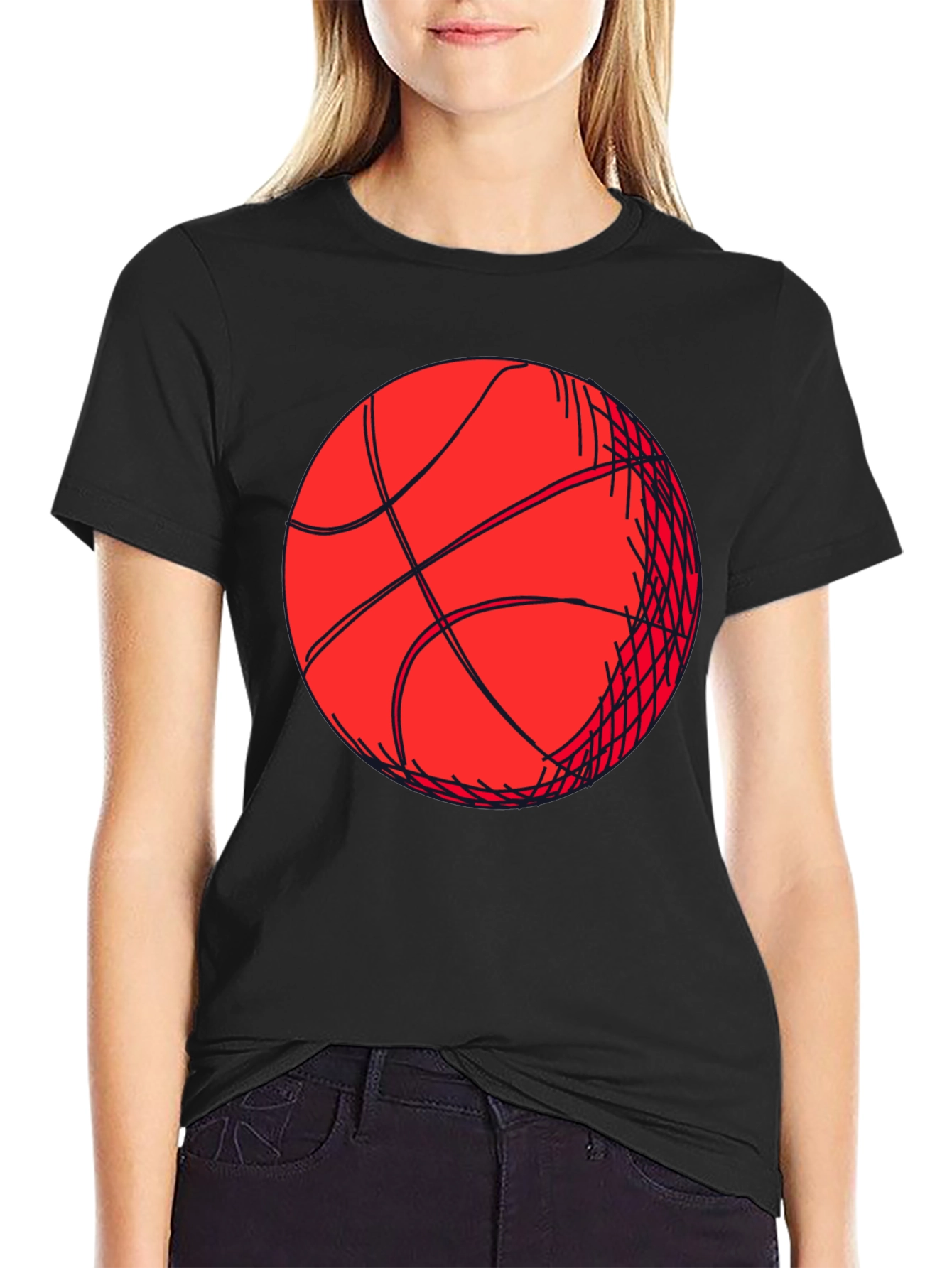 Basketball Graphic Tee - Black Short Sleeve Shirt