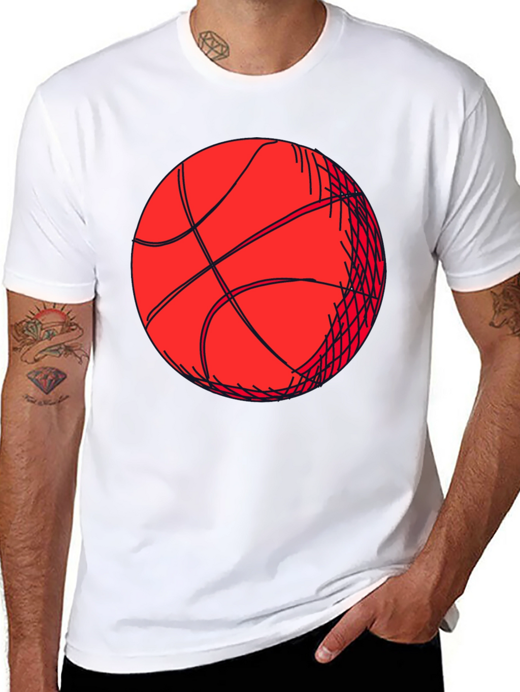 Basketball Graphic Tee - Black Short Sleeve Shirt