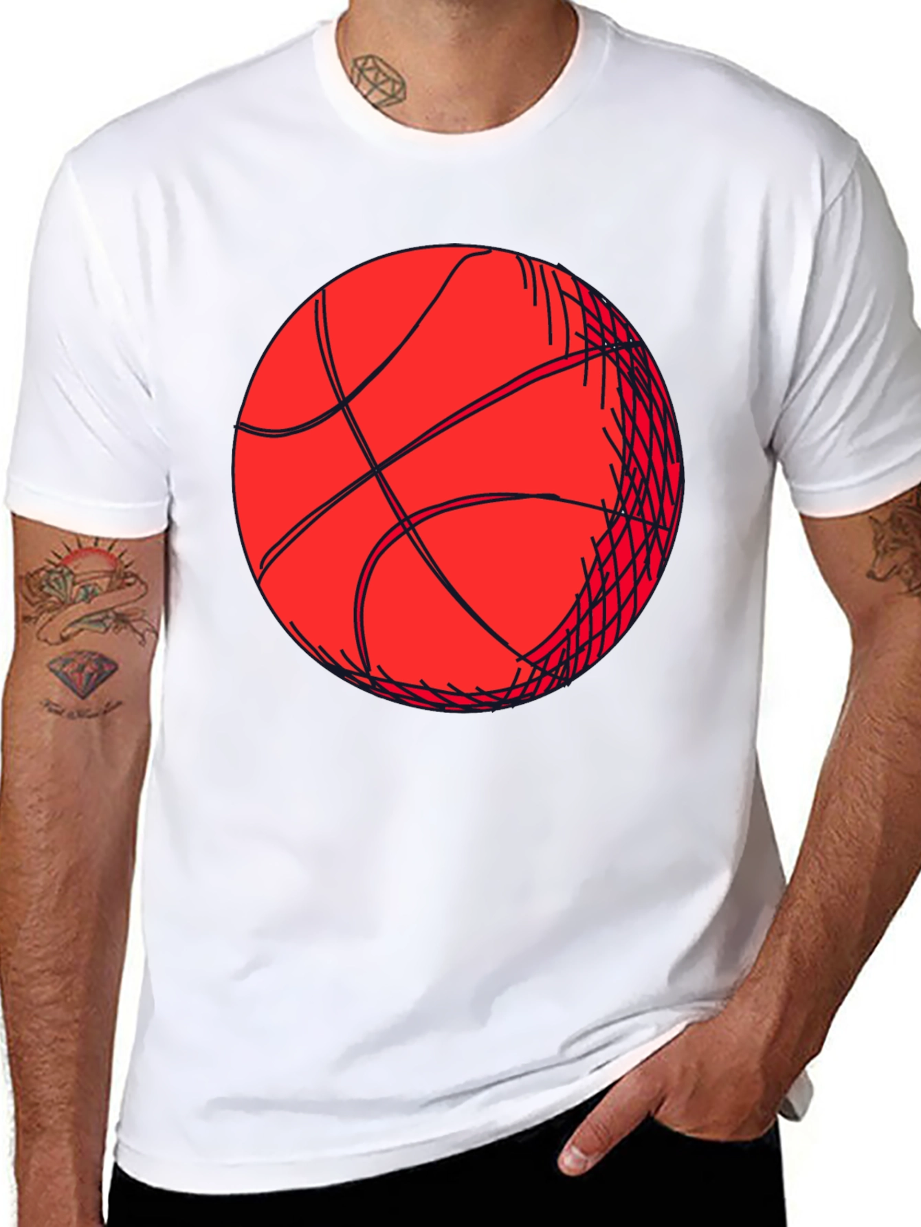 Basketball Graphic Tee - Black Short Sleeve Shirt