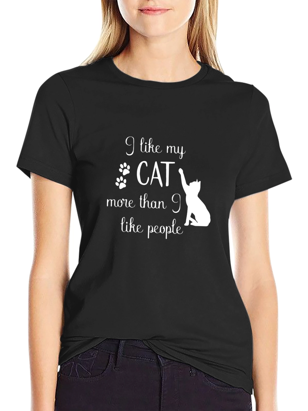 I Like My Cat T-Shirt - Black