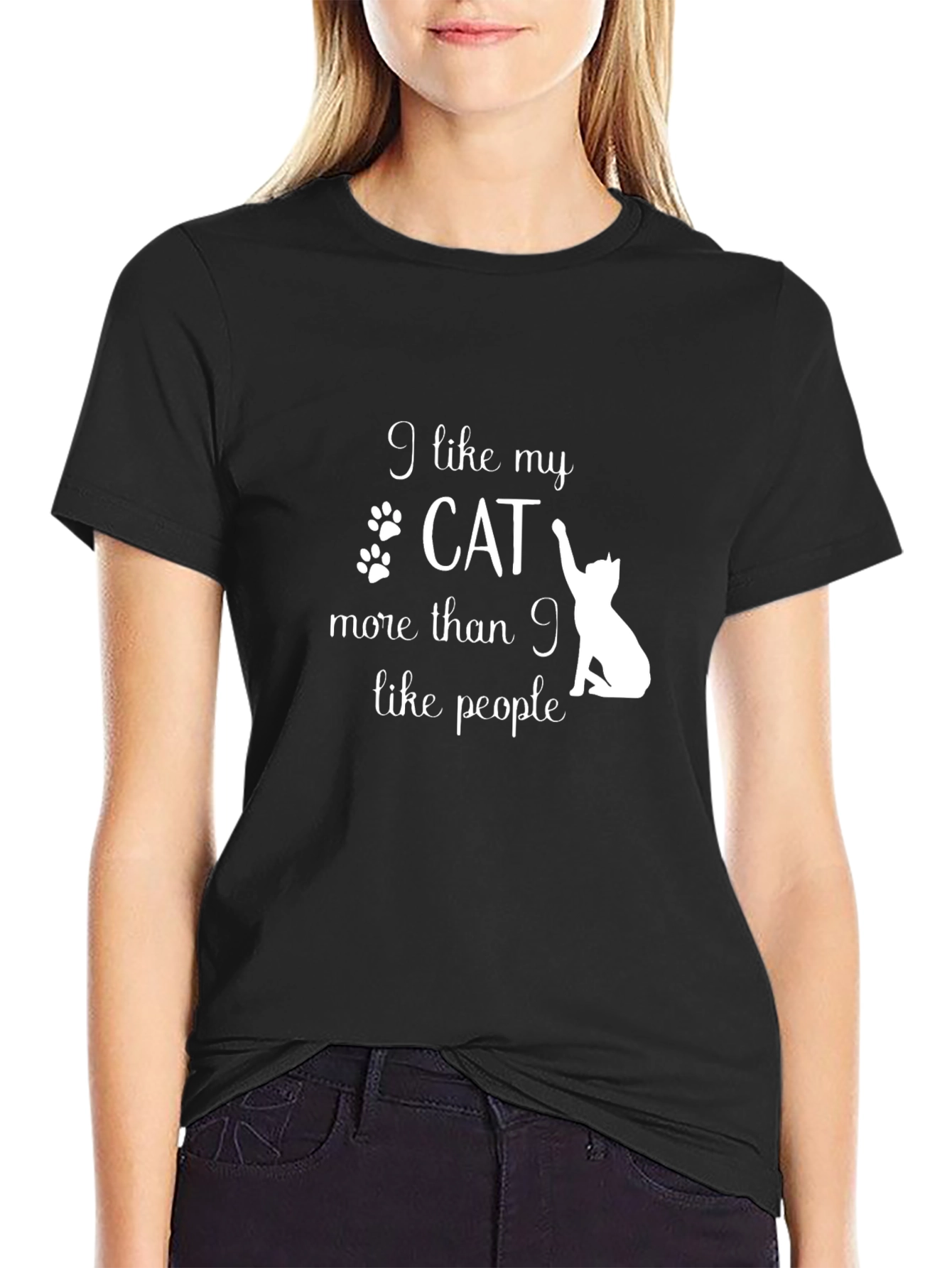 I Like My Cat T-Shirt - Black