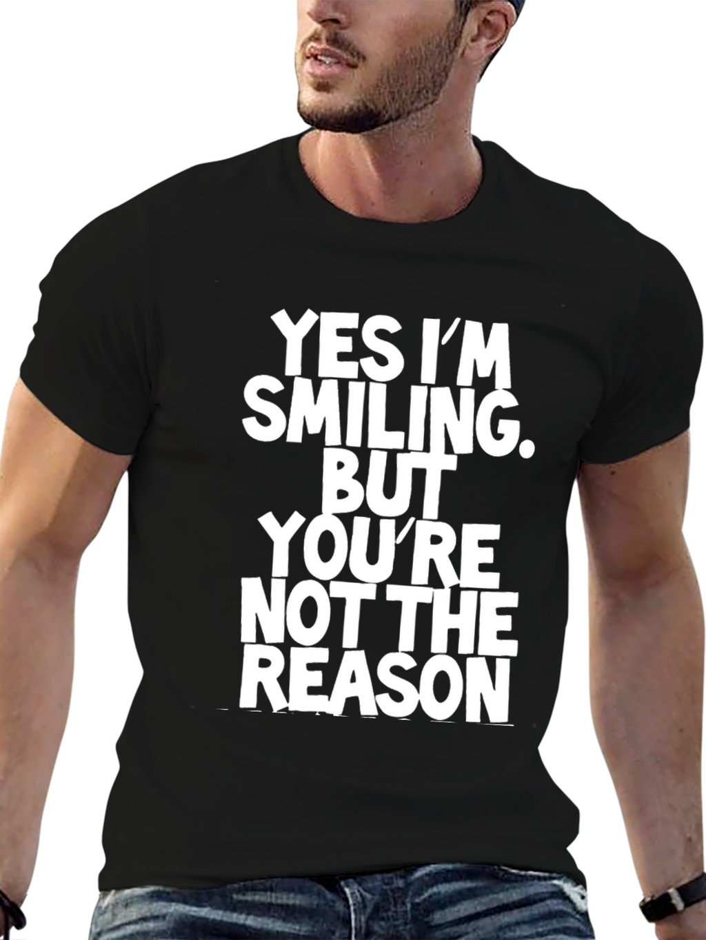 Funny Sarcastic Graphic Tee - Yes Im Smiling T-Shirt