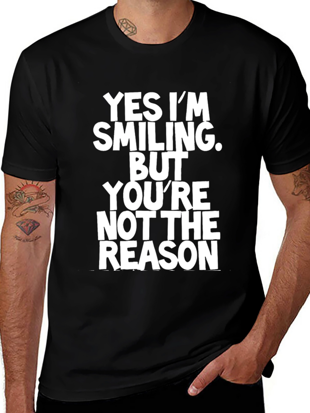 Funny Sarcastic Graphic Tee - Yes Im Smiling T-Shirt