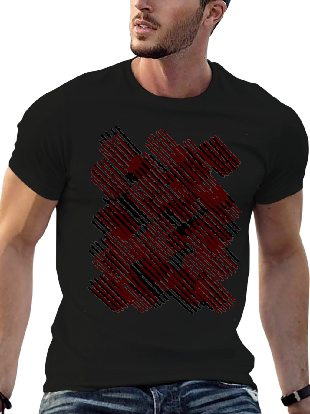 Abstract Line Pattern T-Shirt