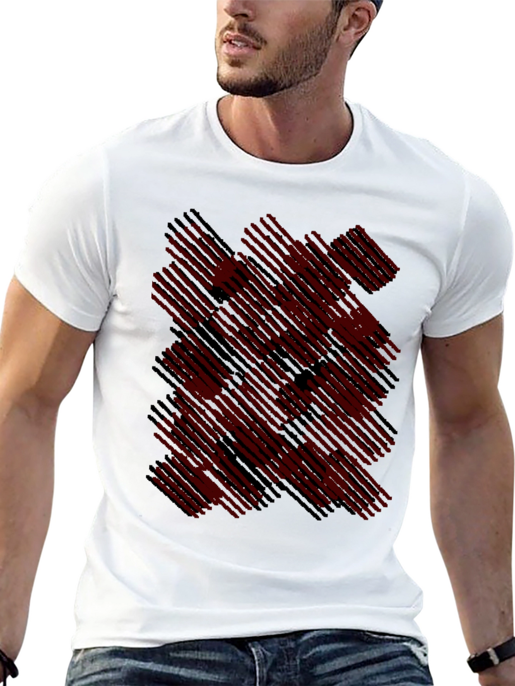 Abstract Line Pattern T-Shirt