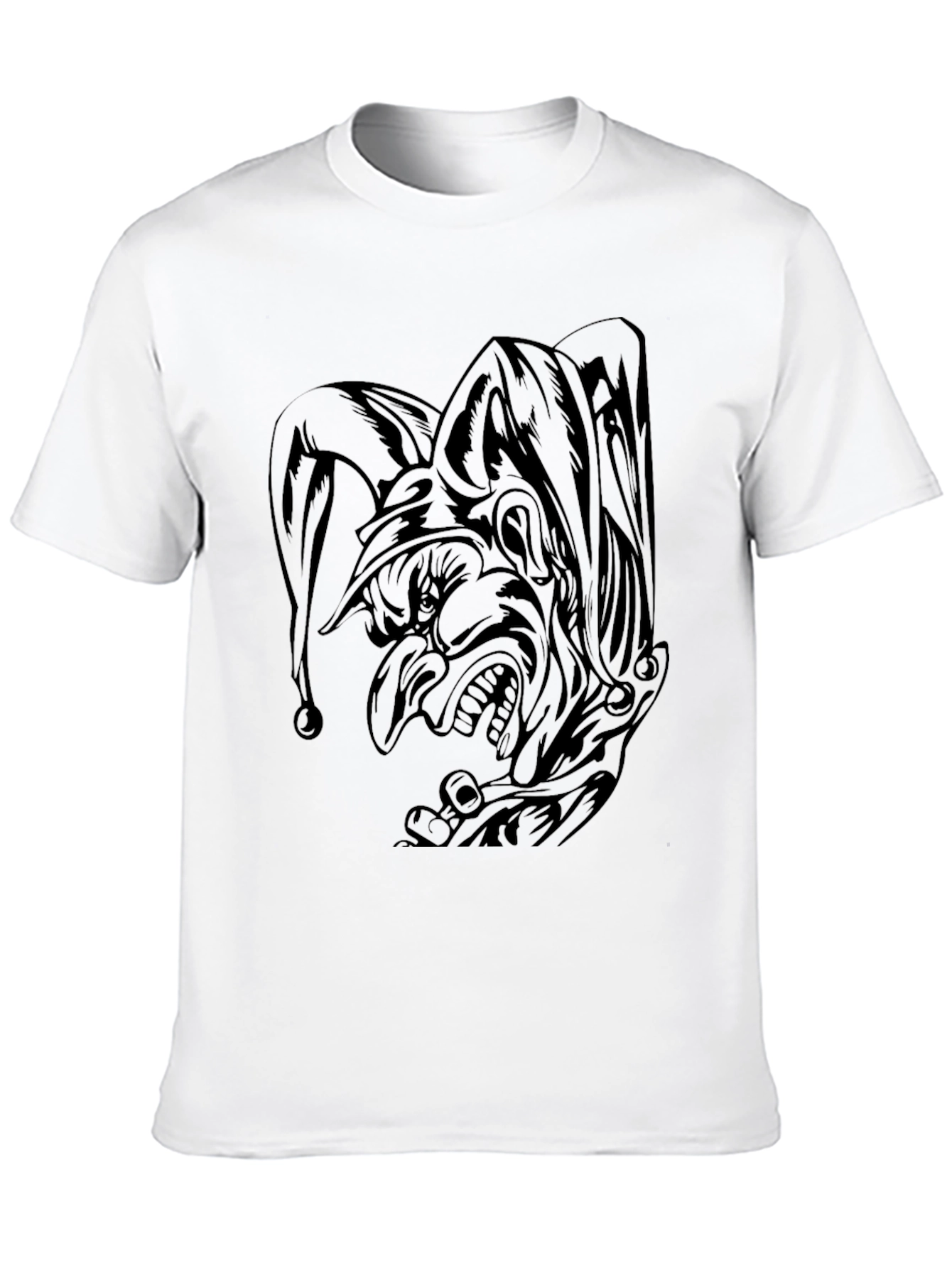 Dark Jester Graphic Tee - Black Cotton Blend T-Shirt